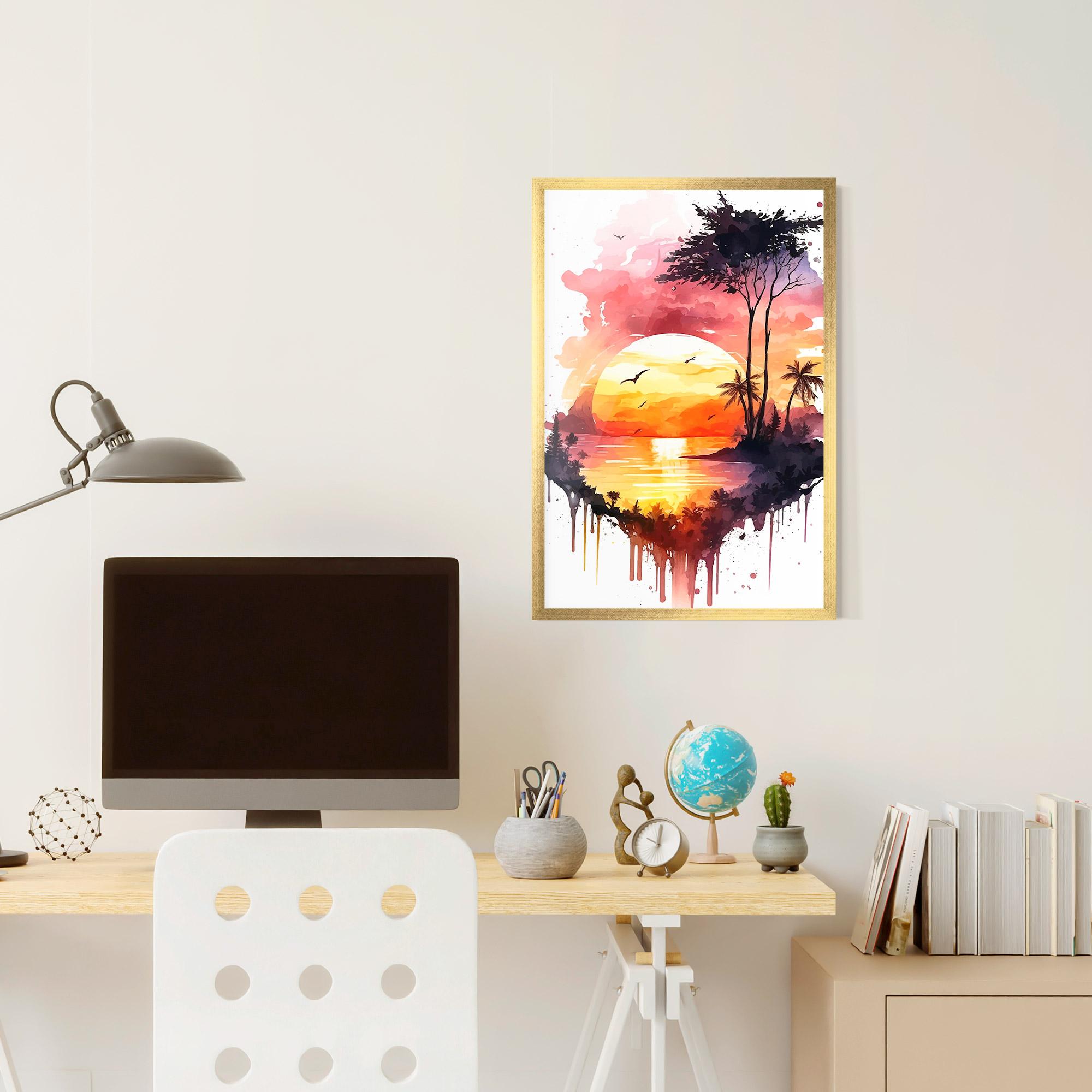 Poster Înrămat Purple Sunset Art mockup 6