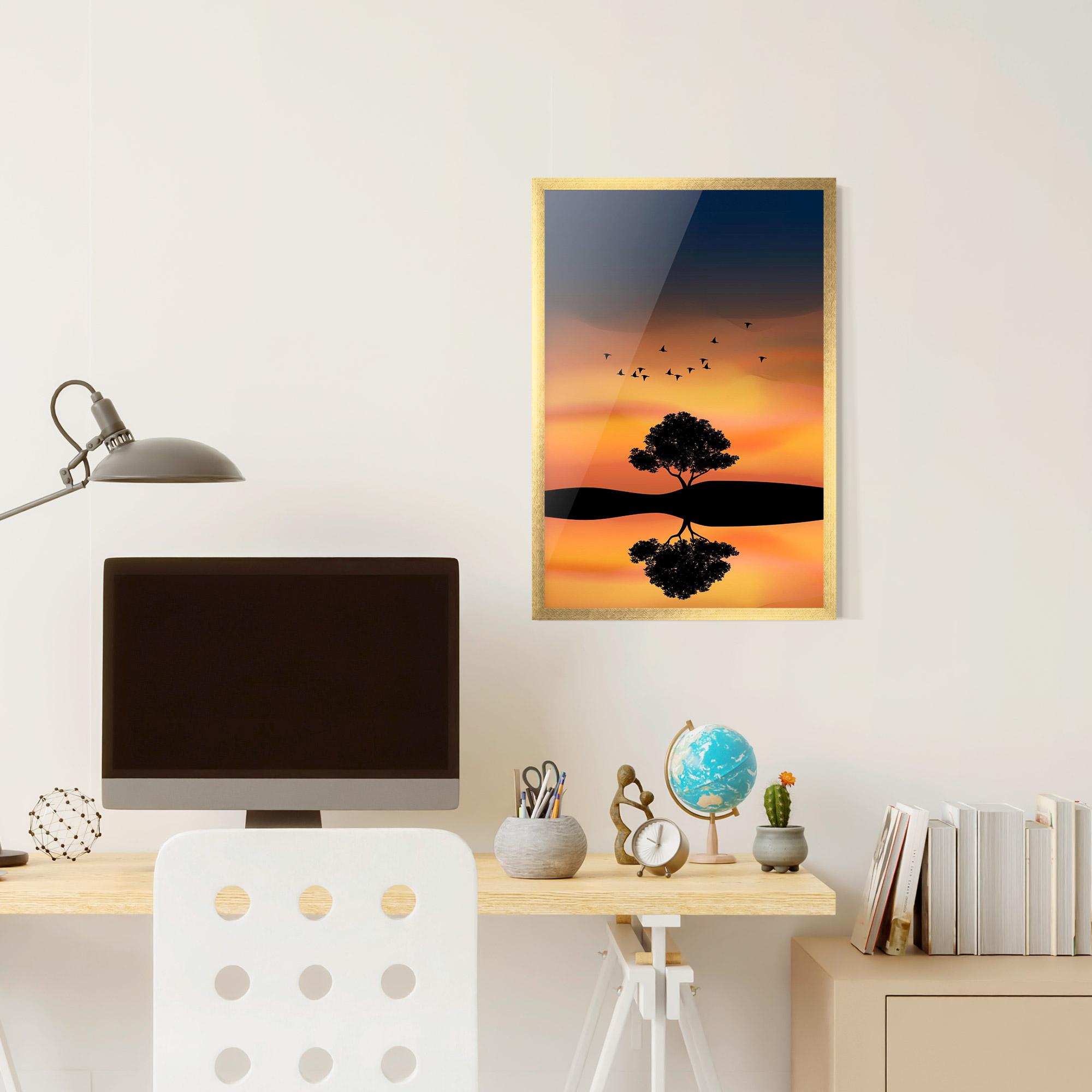 Poster Înrămat Sundown Reflection mockup 6