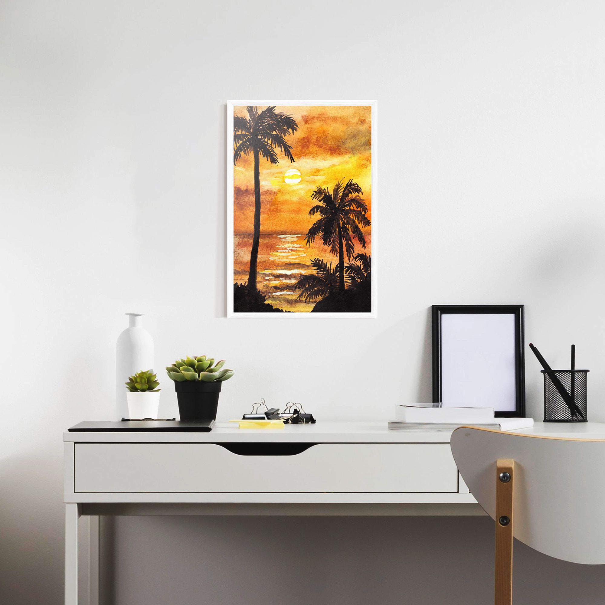 Watercolor Painting Sunrise mockup 7