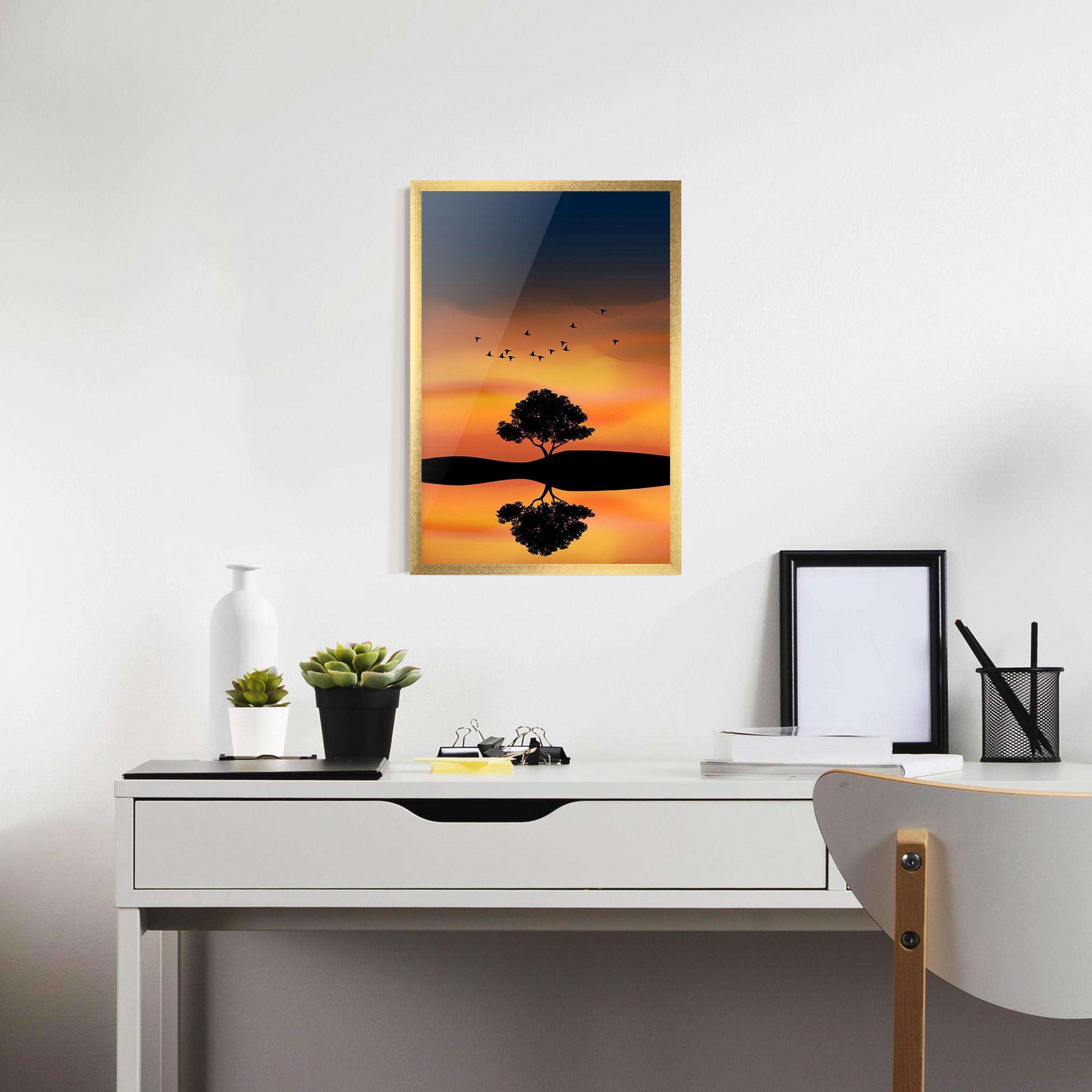 Poster Înrămat Sundown Reflection mockup 7