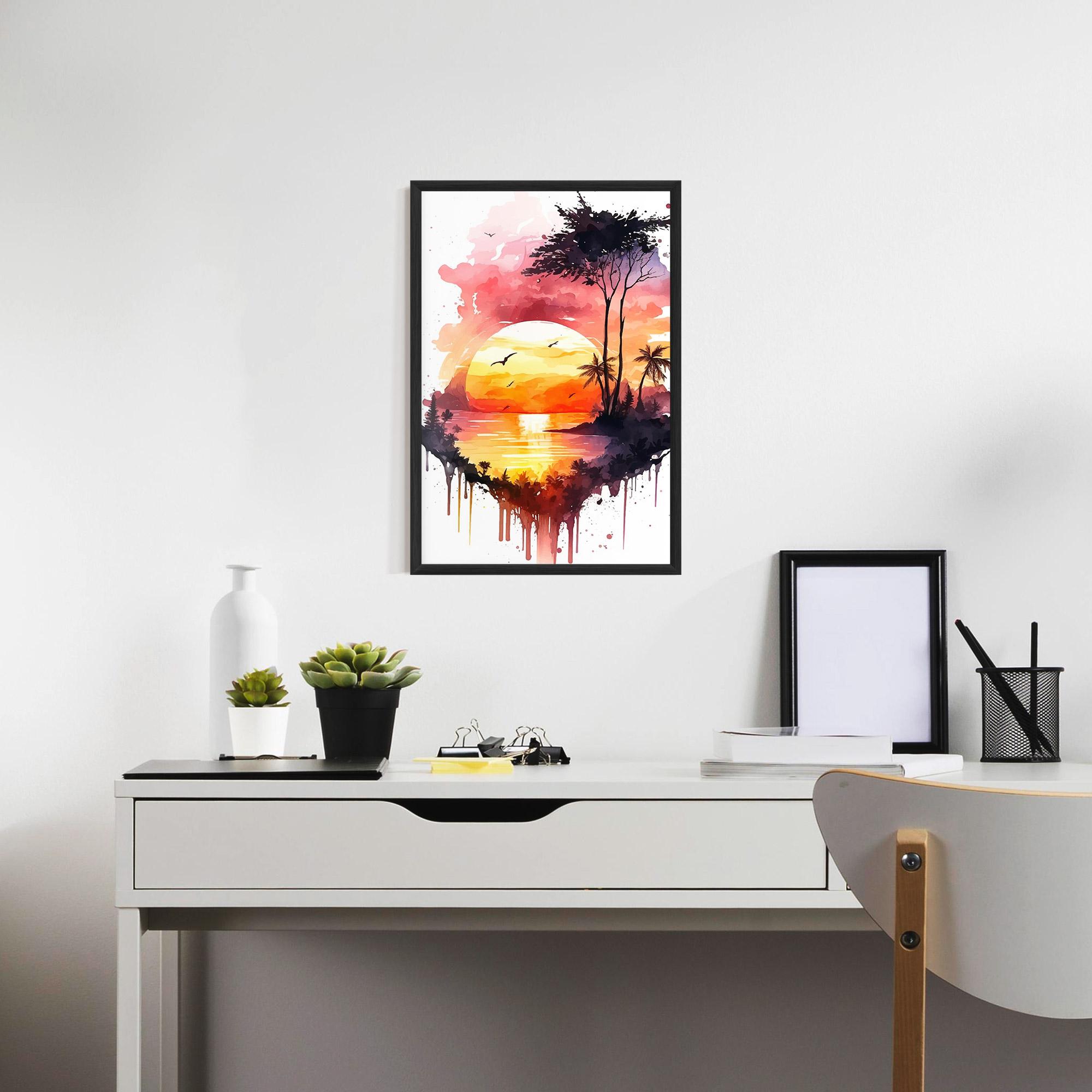 Poster Înrămat Purple Sunset Art mockup 7
