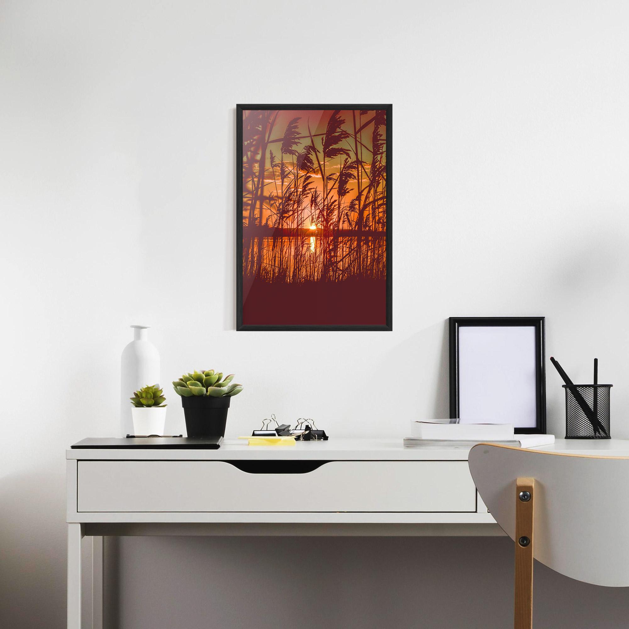 Poster Înrămat Red Sunset Lake mockup 7