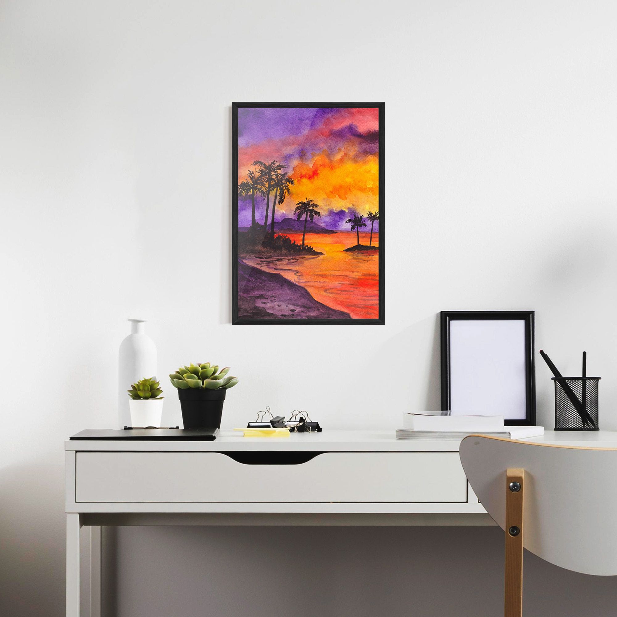 Sunset Watercolor Painting mockup 7