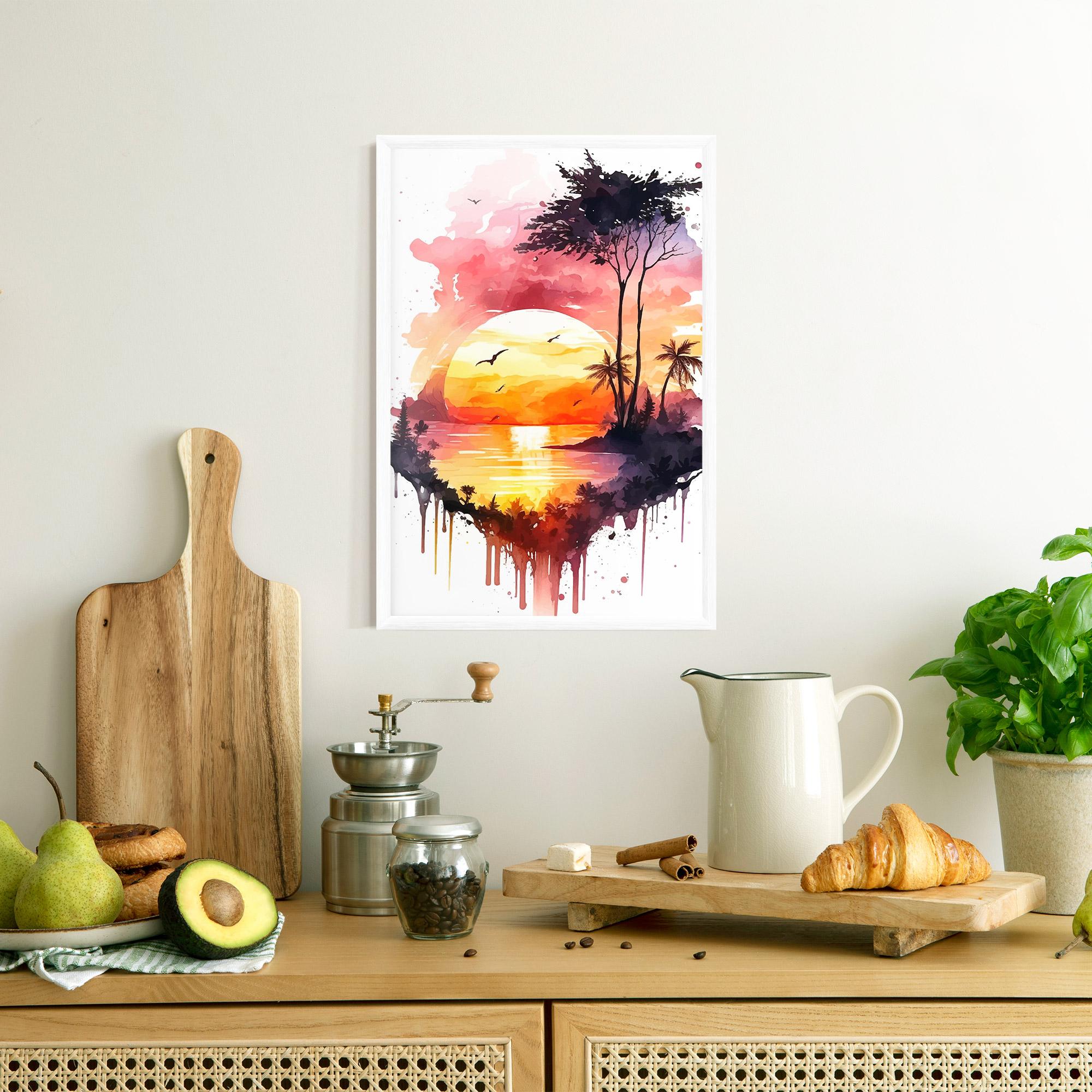 Poster Înrămat Purple Sunset Art mockup 8