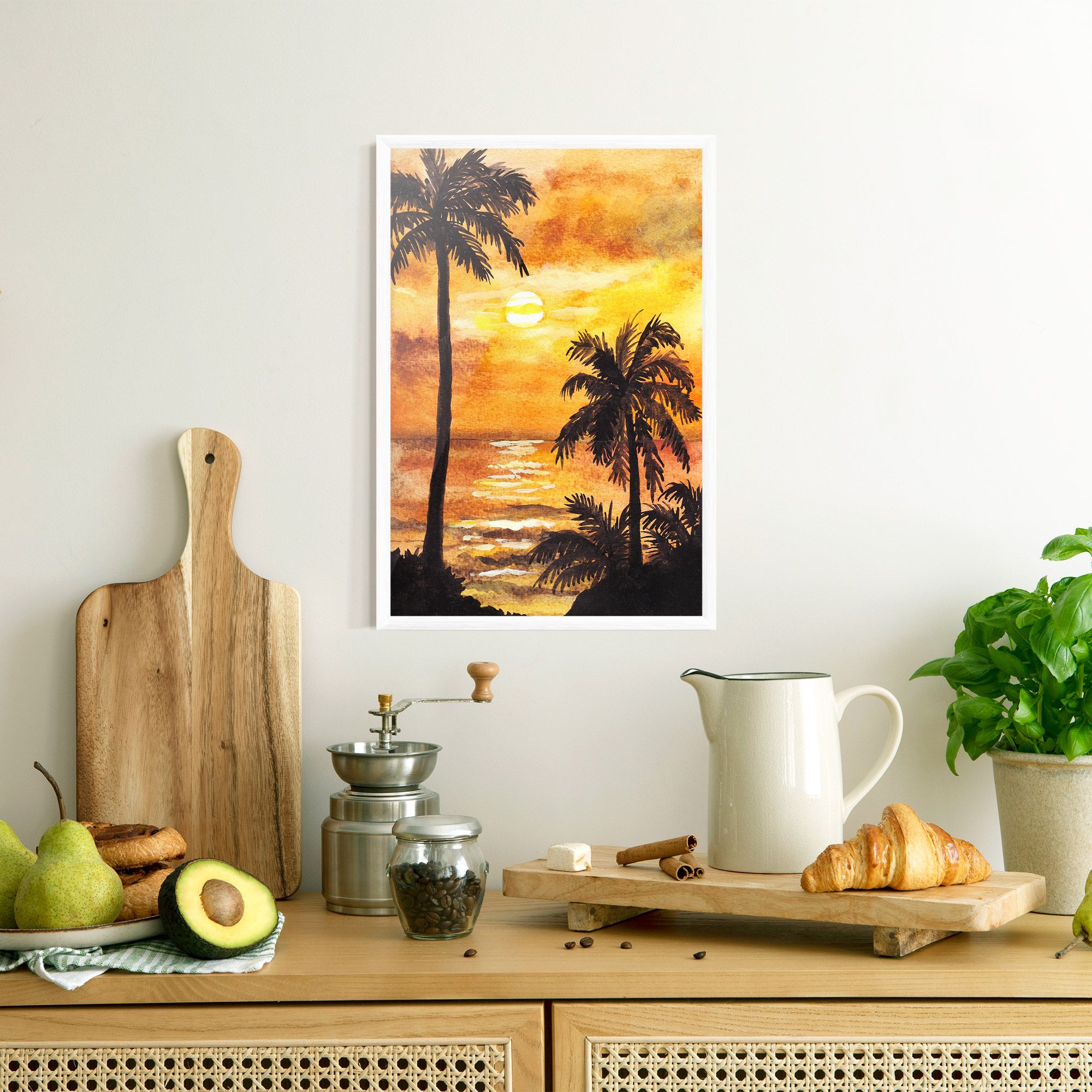 Watercolor Painting Sunrise mockup 8