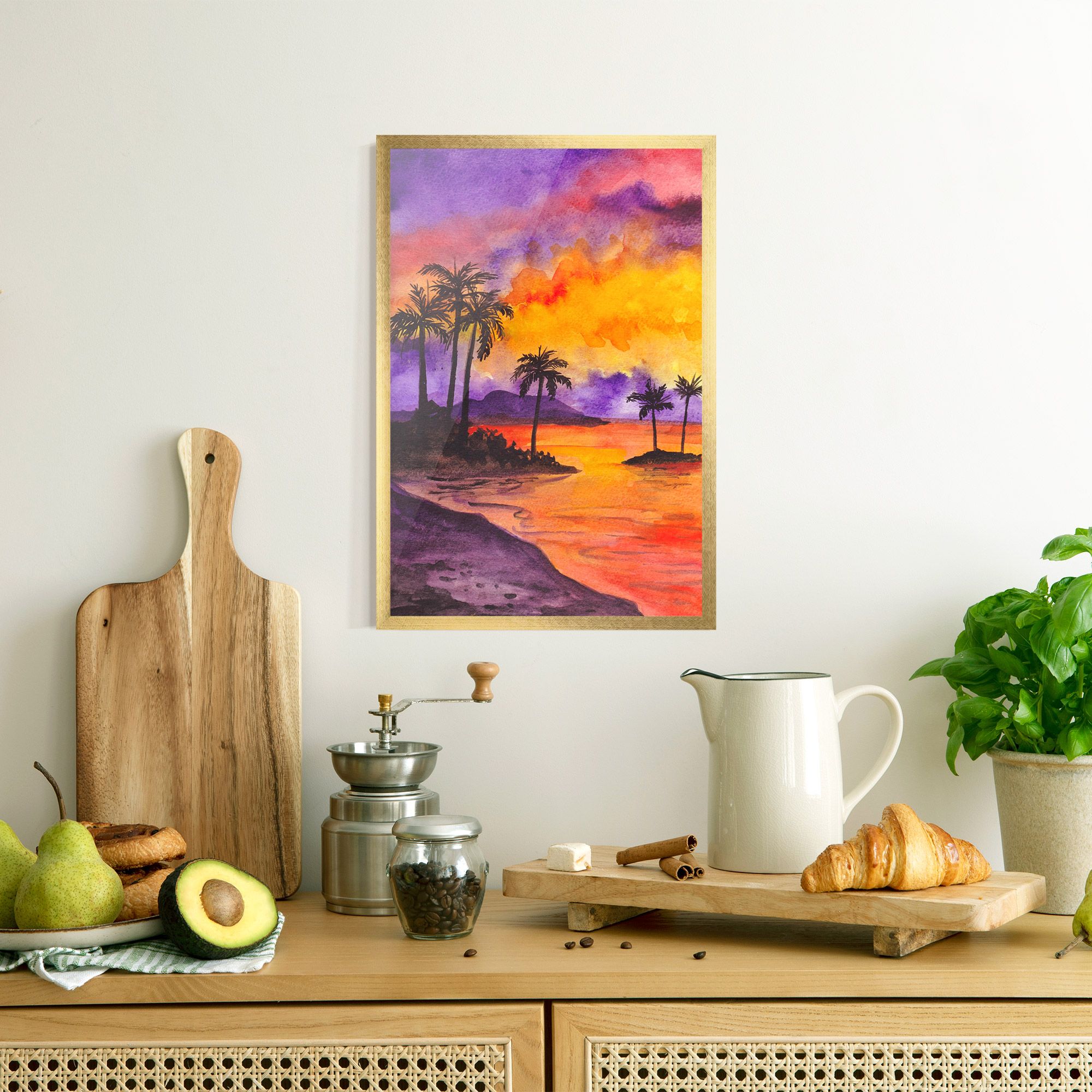 Sunset Watercolor Painting mockup 8