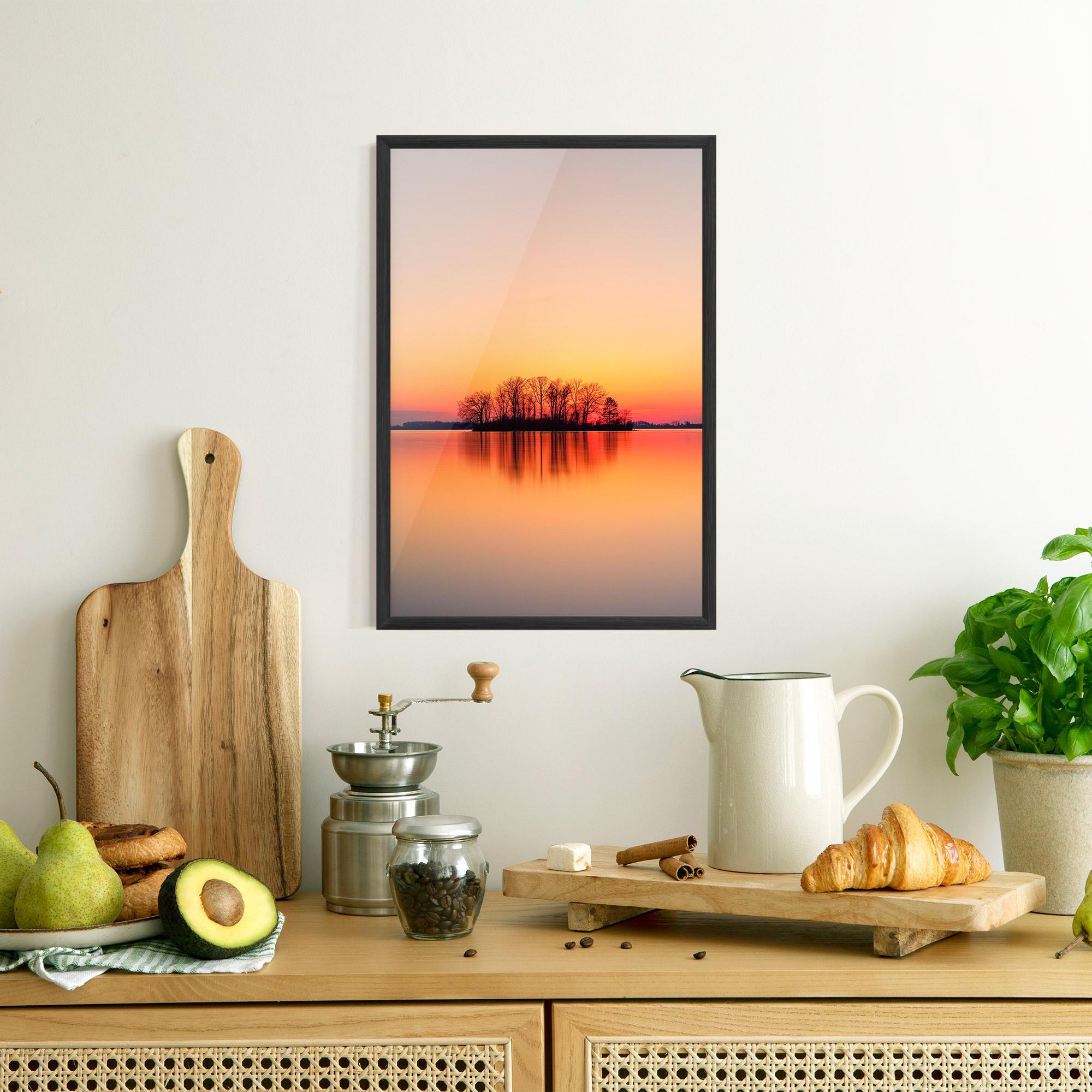 Poster Înrămat Tree Sunset Lake mockup 8