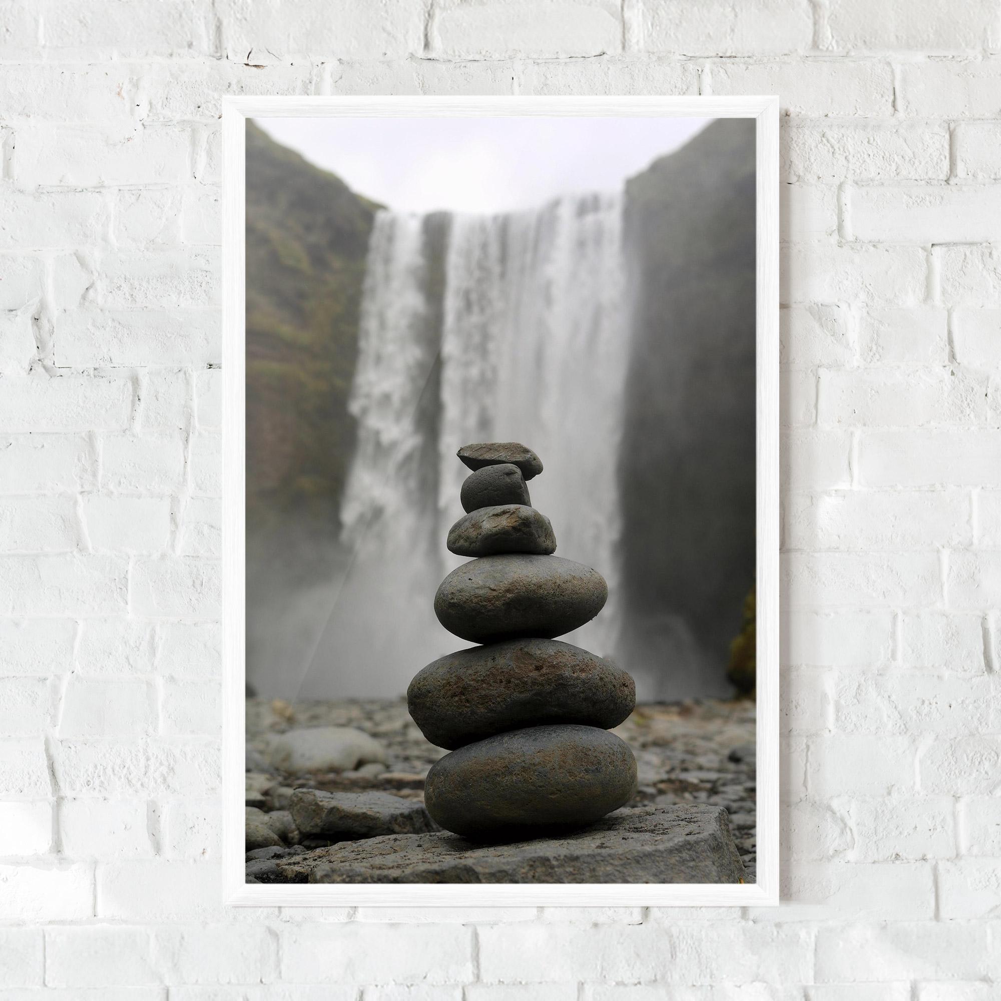 Poster Înrămat Balanced Rocks Waterfall mockup 0