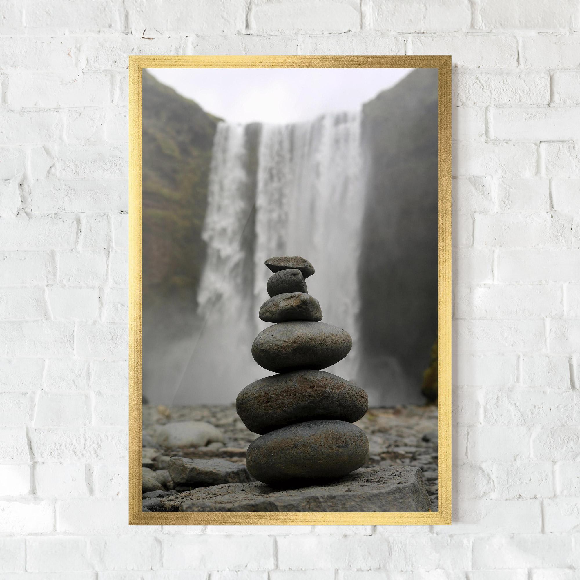 Poster Înrămat Balanced Rocks Waterfall mockup 0