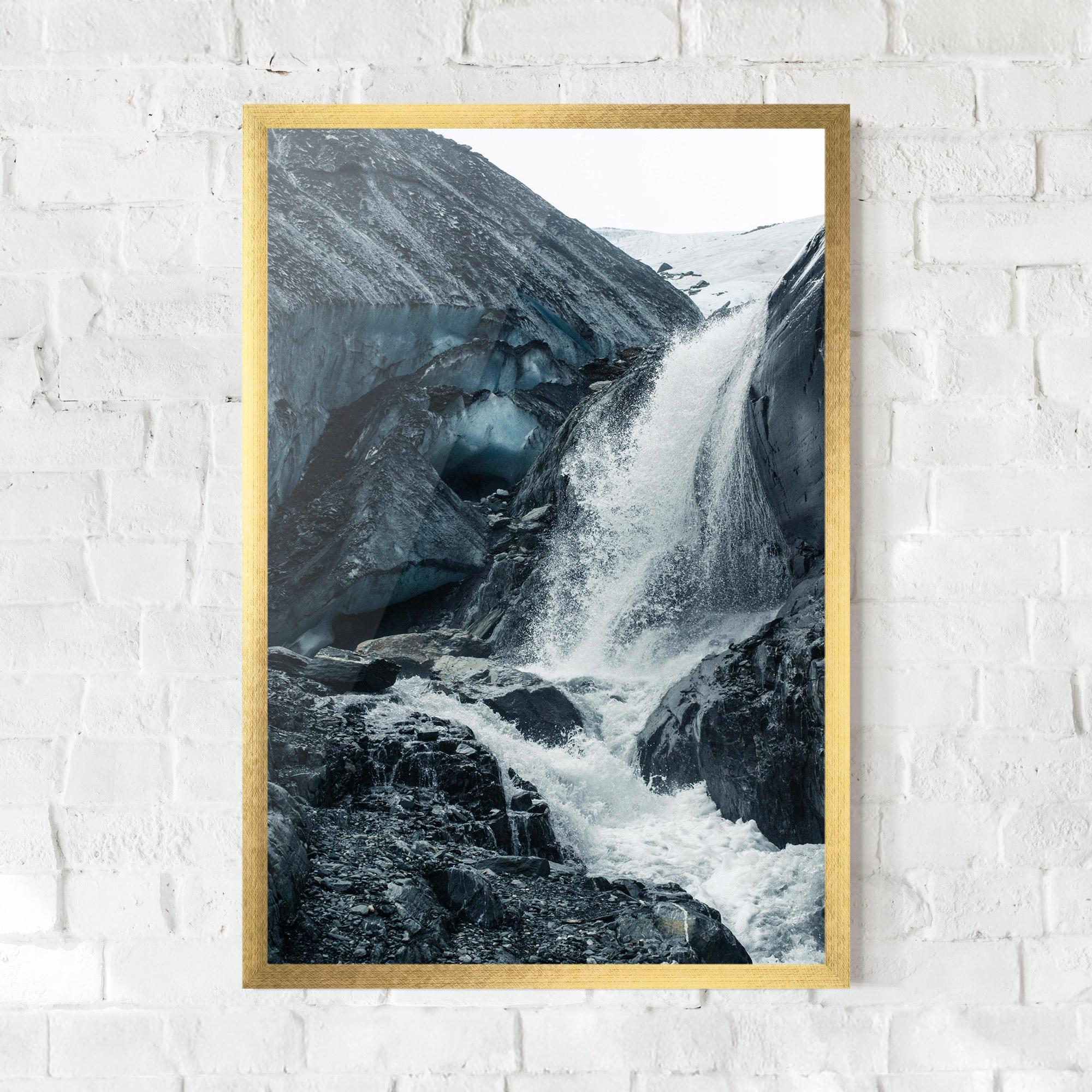 Poster Înrămat Blue Rocks Waterfall mockup 0