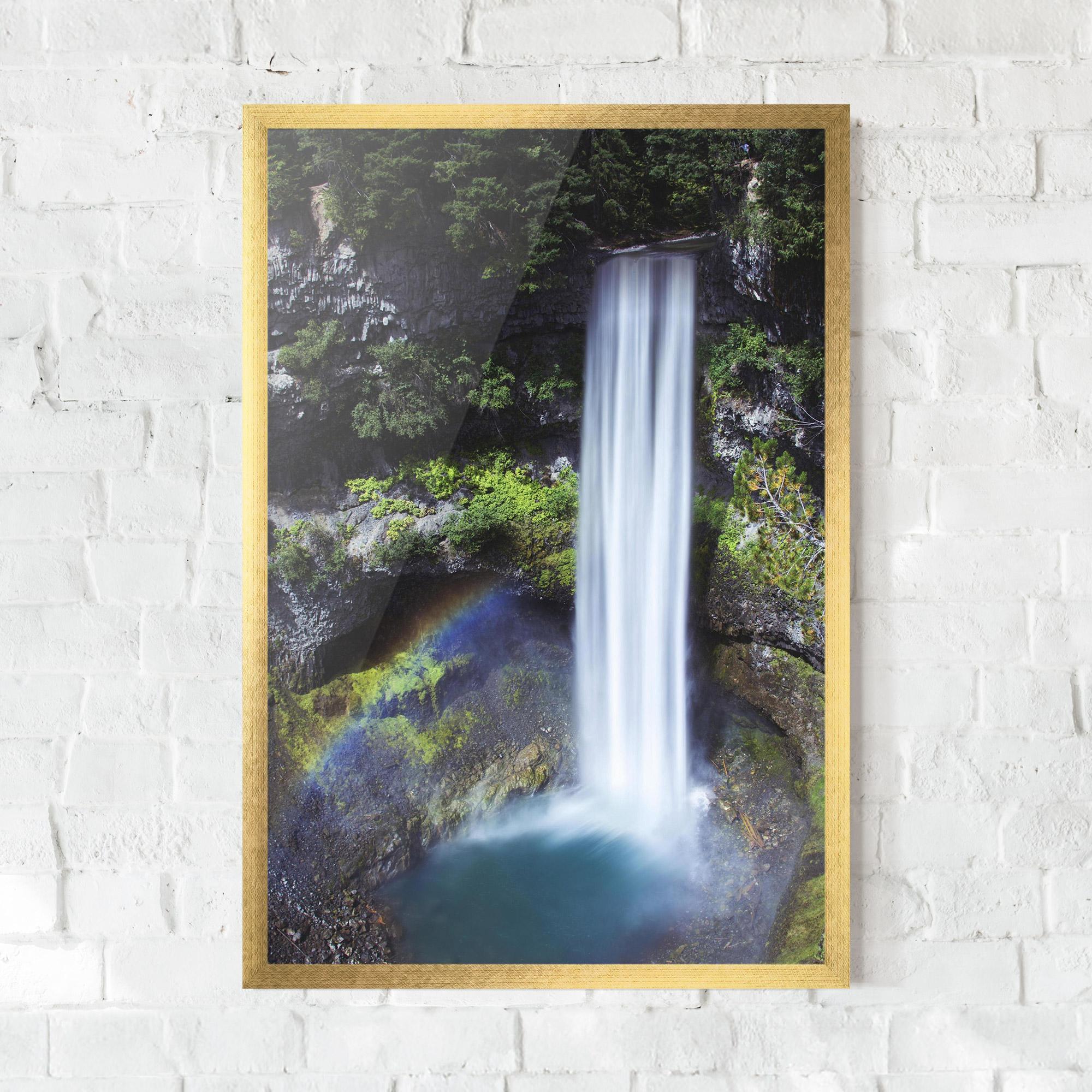 Poster Înrămat Pretty Rainbow Waterfall mockup 0