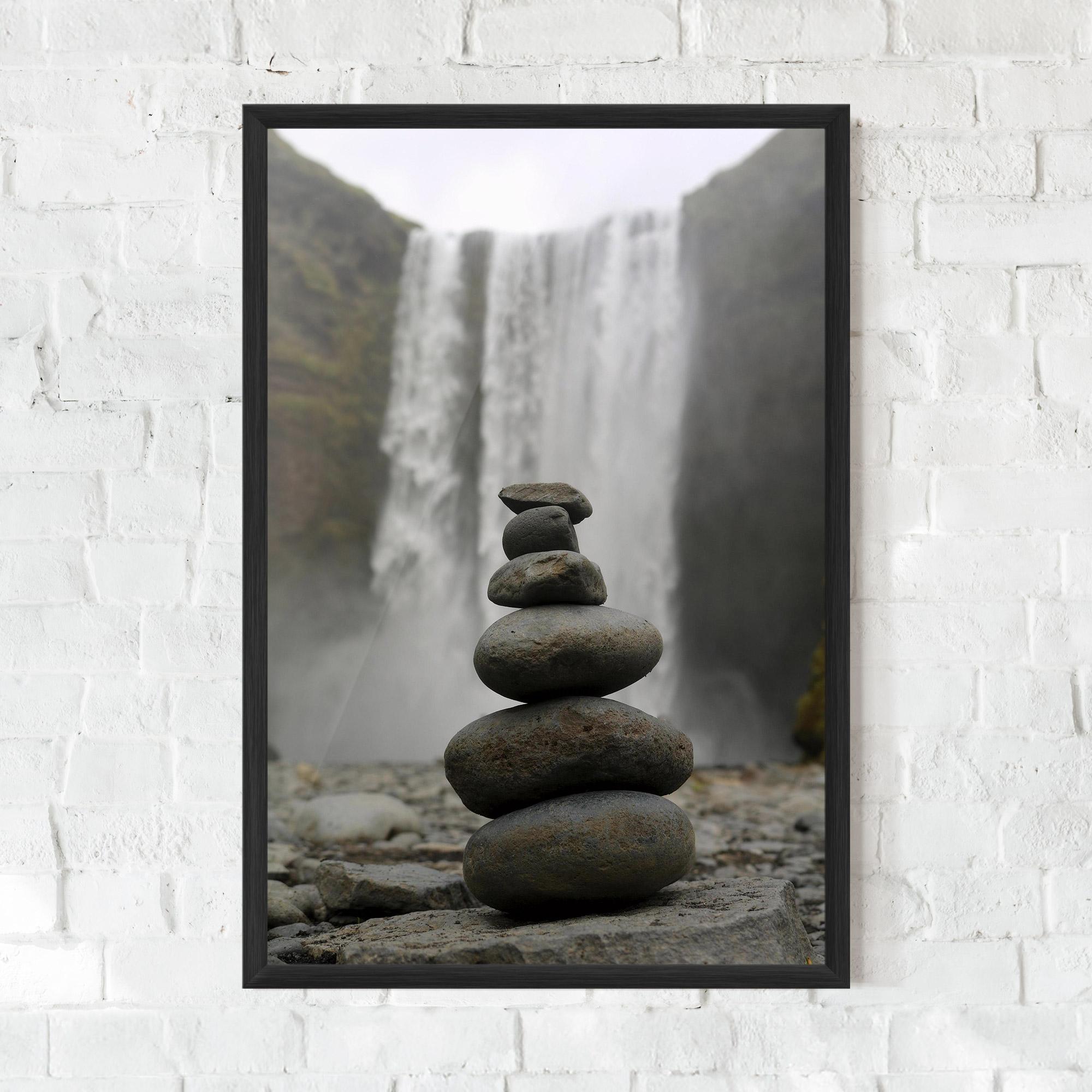 Poster Înrămat Balanced Rocks Waterfall mockup 0