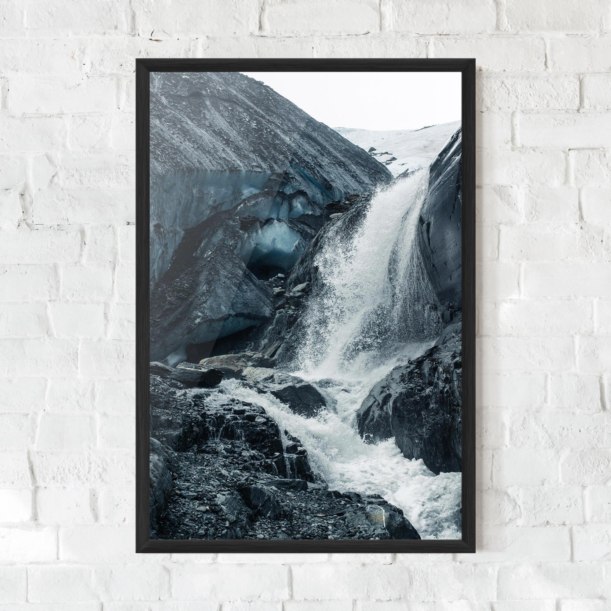 Poster Înrămat Blue Rocks Waterfall mockup 0