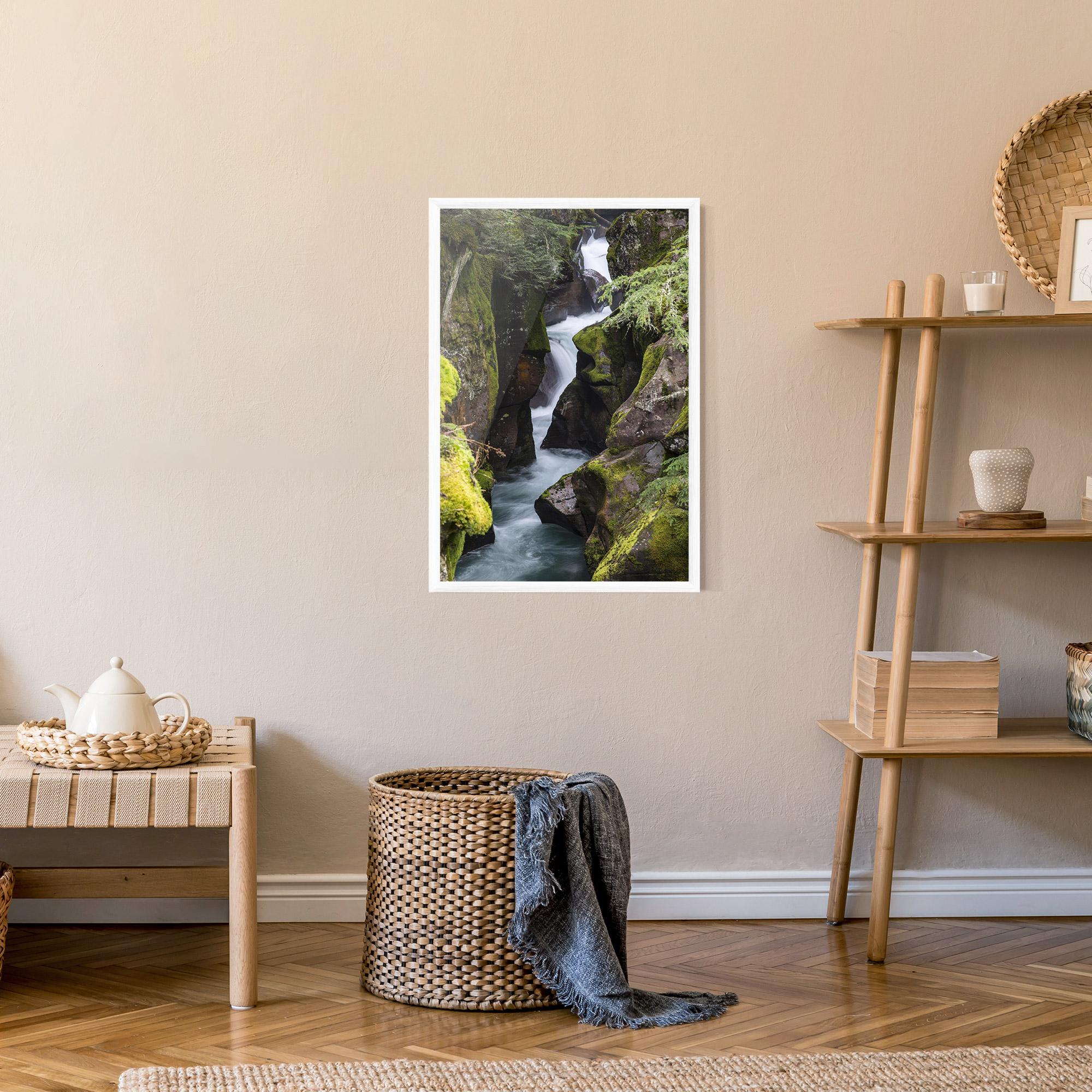 Poster Înrămat Water Falling Forest mockup 9