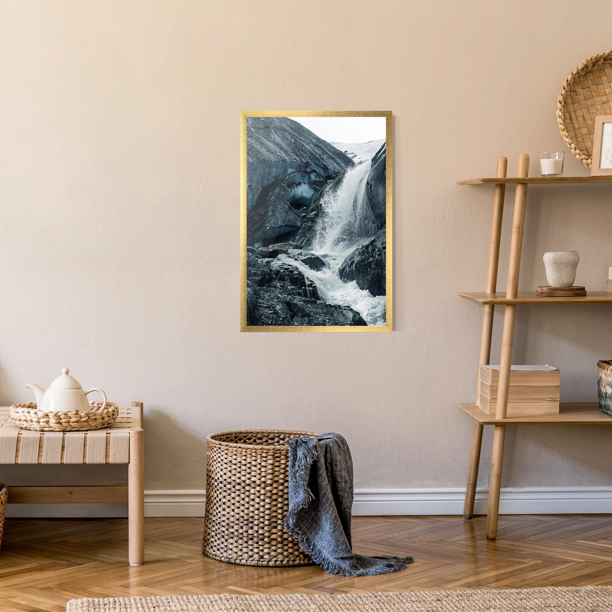 Poster Înrămat Blue Rocks Waterfall mockup 9
