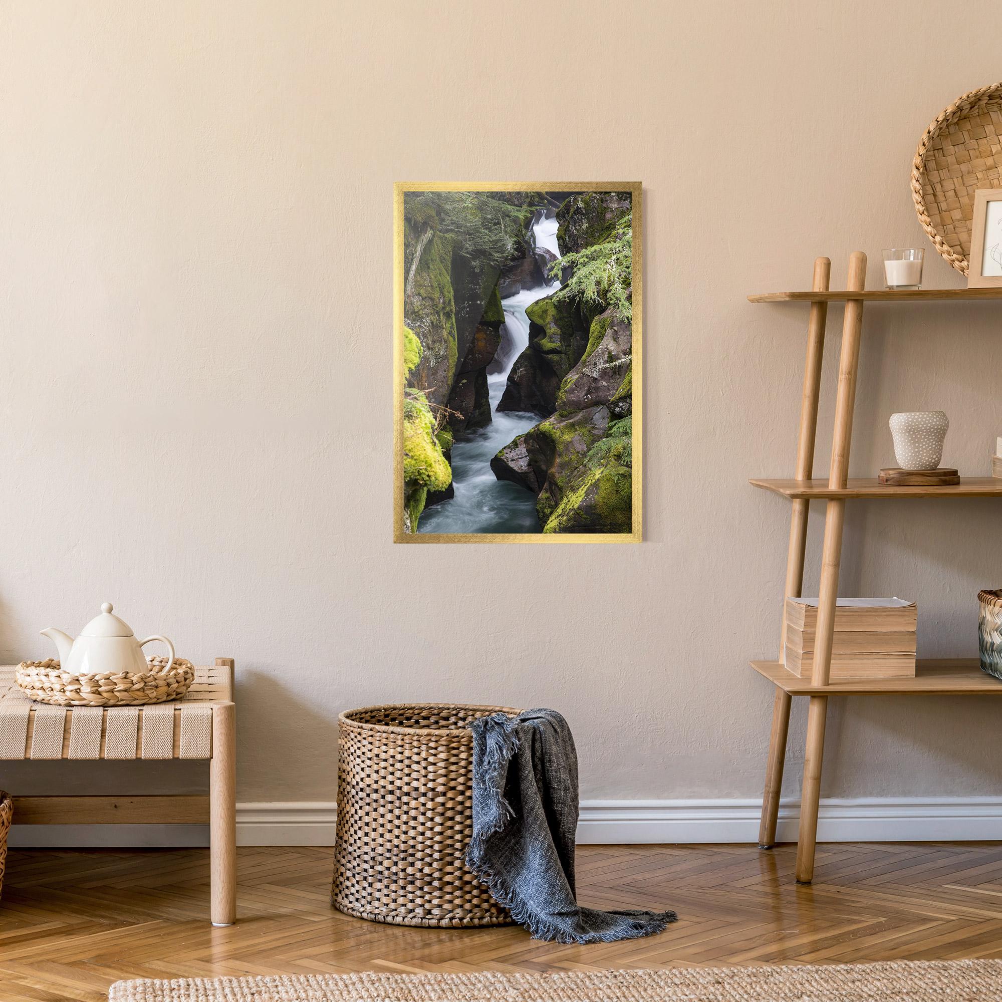 Poster Înrămat Water Falling Forest mockup 9