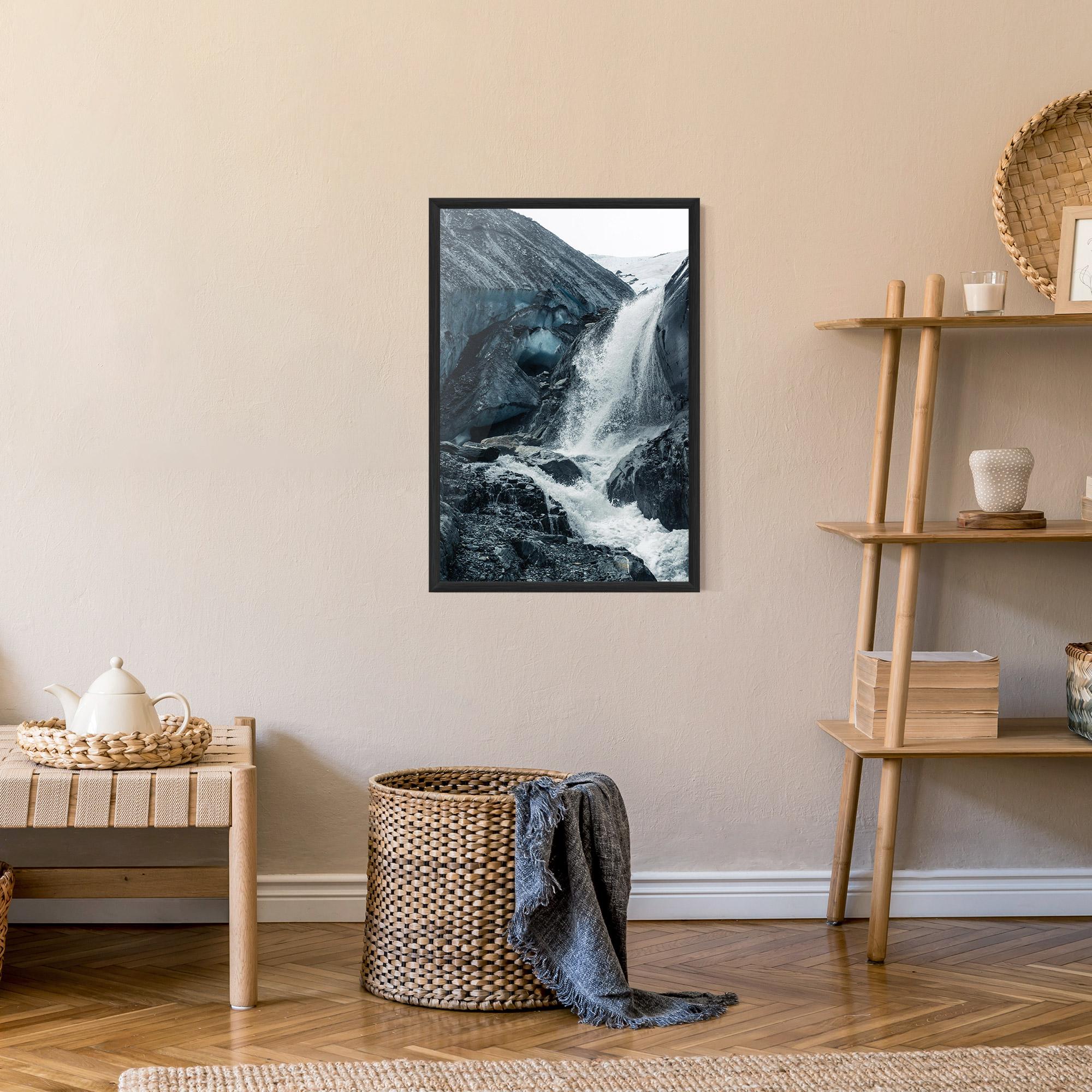 Poster Înrămat Blue Rocks Waterfall mockup 9