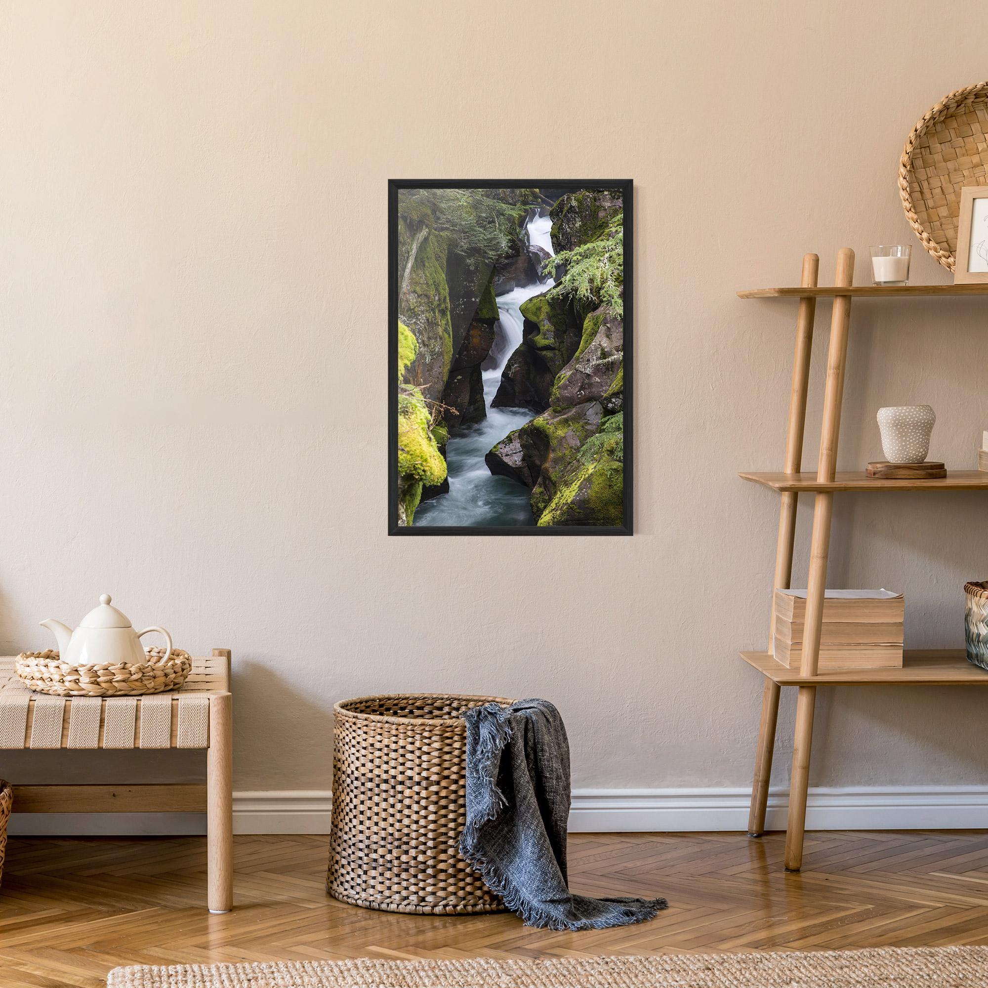 Poster Înrămat Water Falling Forest mockup 9