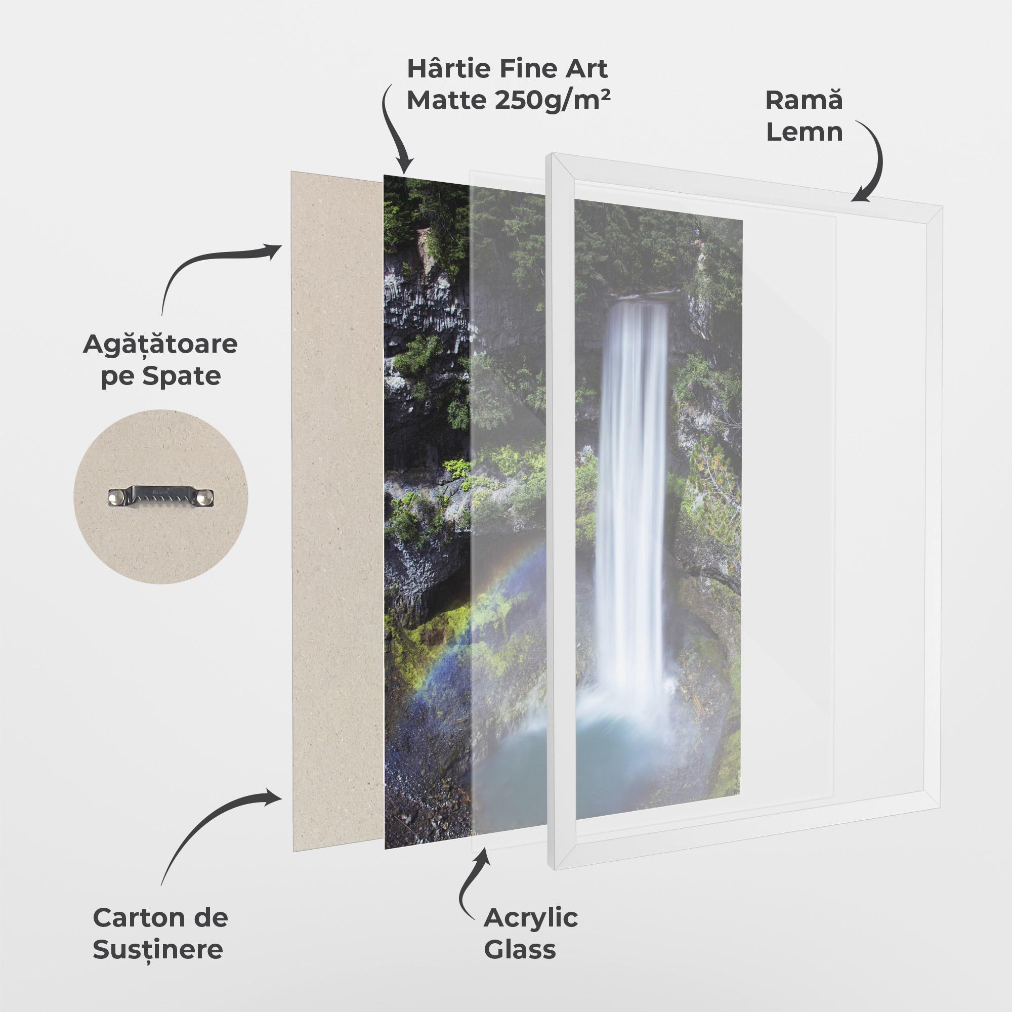 Poster Înrămat Pretty Rainbow Waterfall mockup 1