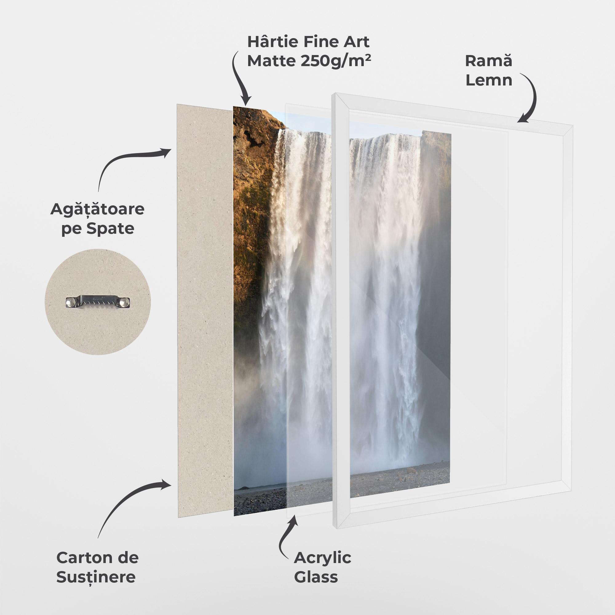 Poster Înrămat Small Man Waterfall mockup 1