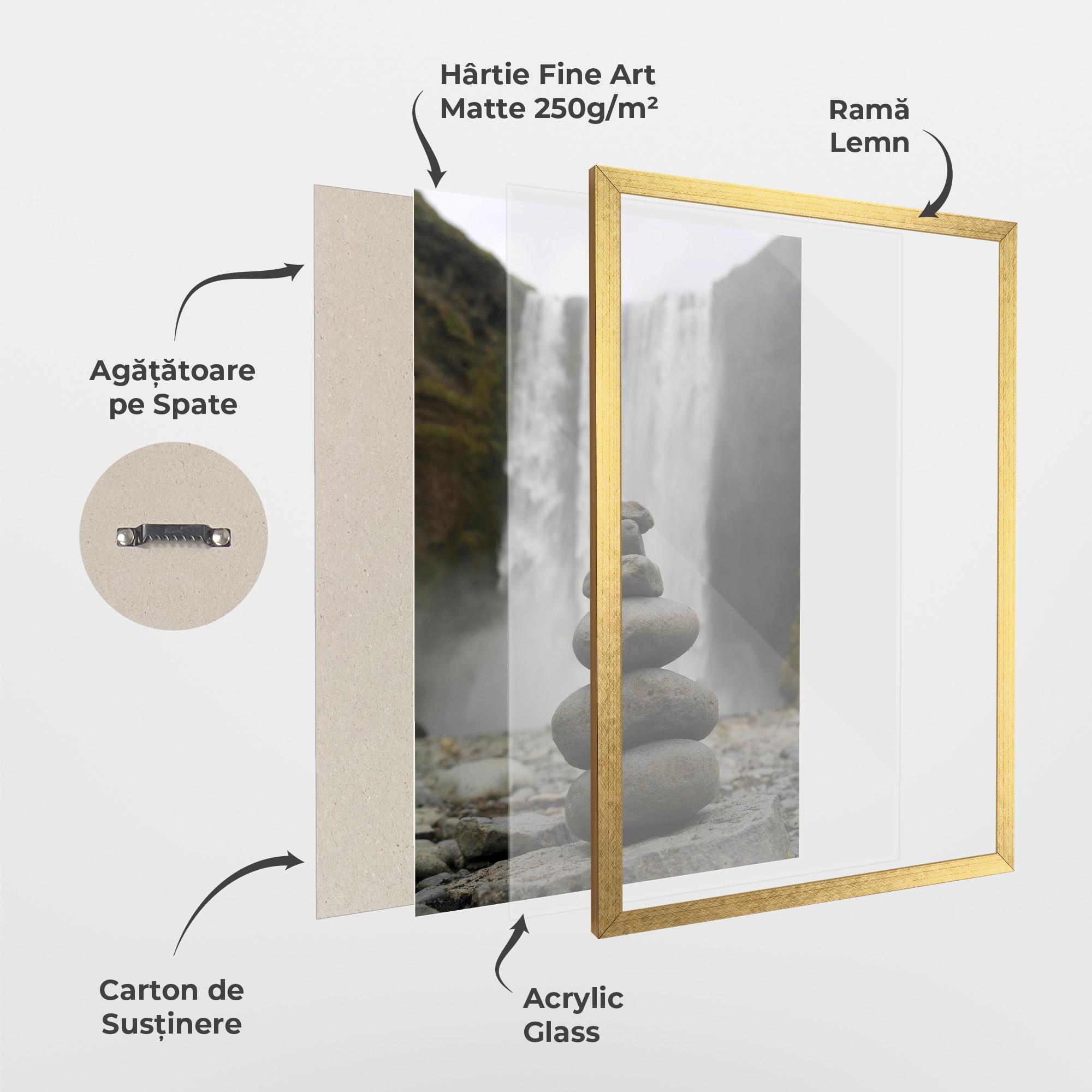 Poster Înrămat Balanced Rocks Waterfall mockup 1