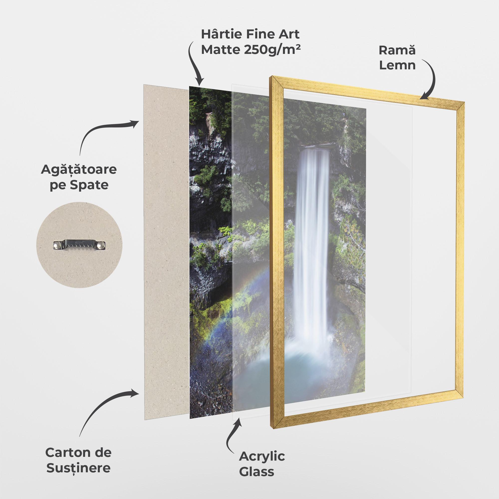 Poster Înrămat Pretty Rainbow Waterfall mockup 1