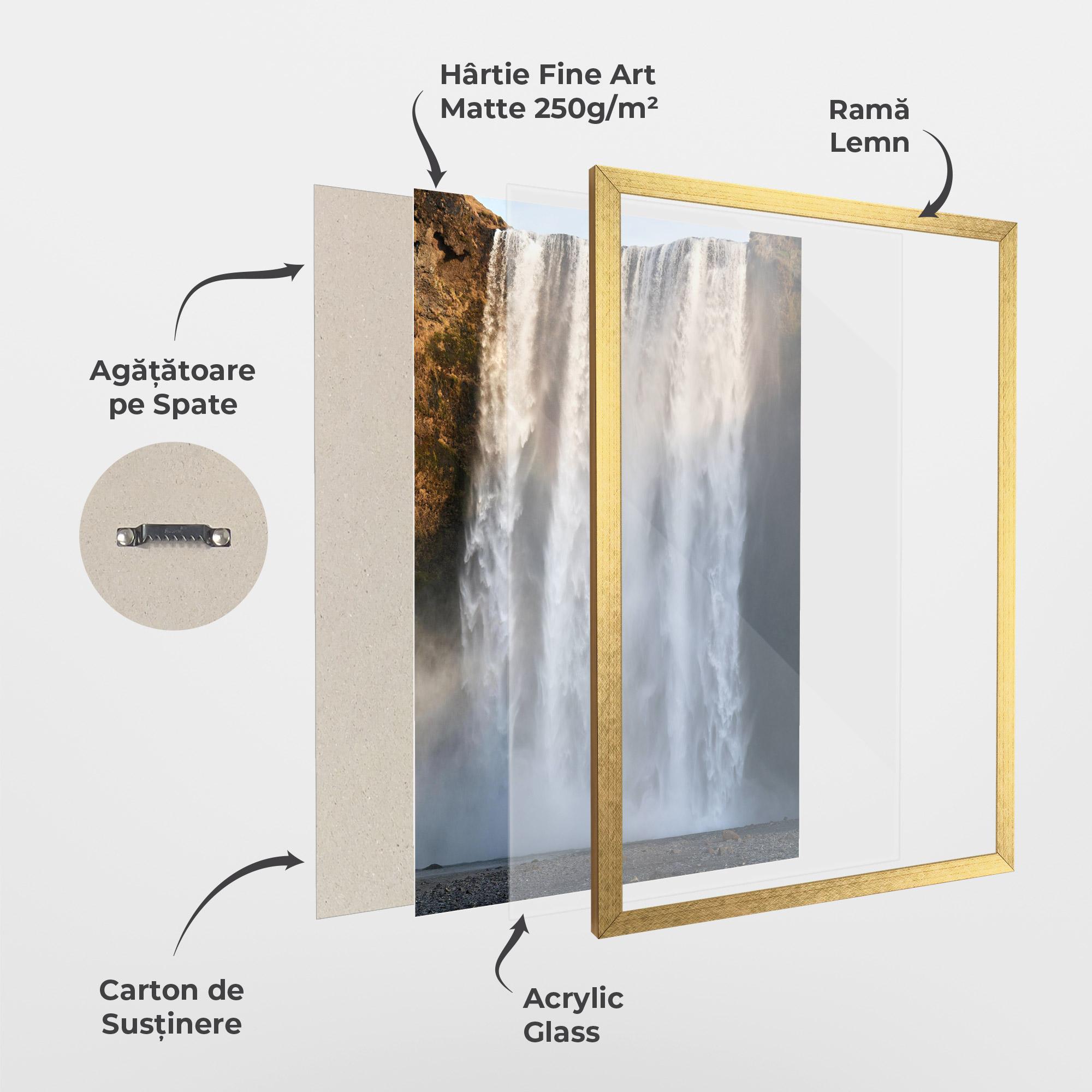 Poster Înrămat Small Man Waterfall mockup 1