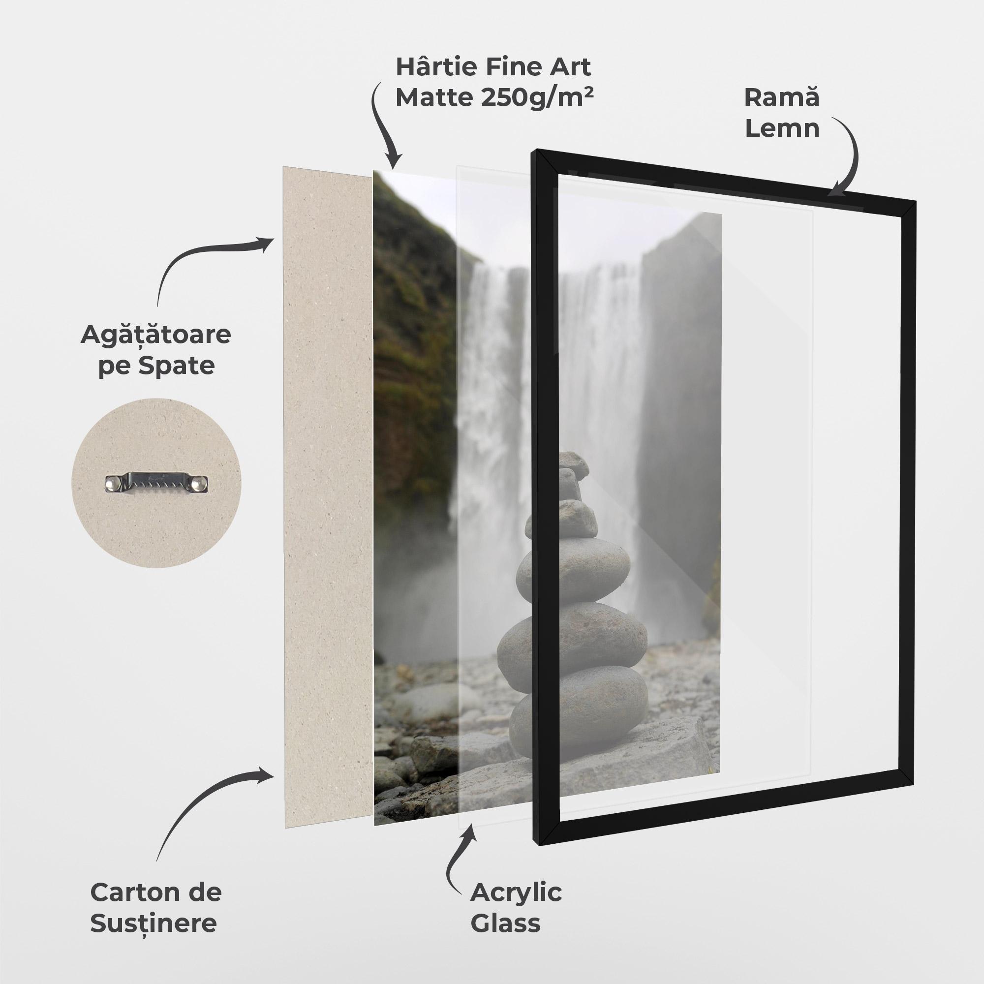 Poster Înrămat Balanced Rocks Waterfall mockup 1