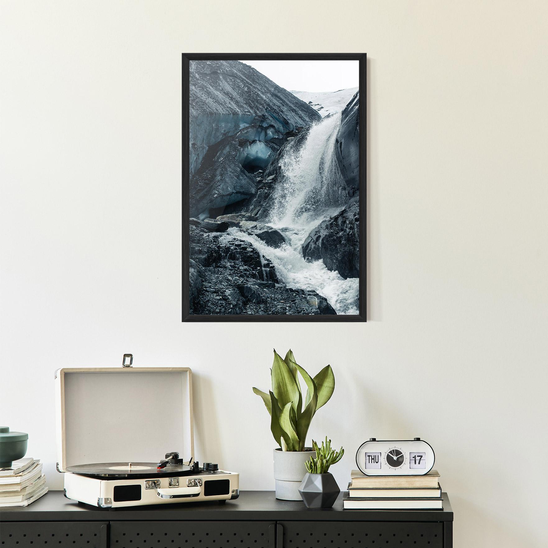 Poster Înrămat Blue Rocks Waterfall mockup 2