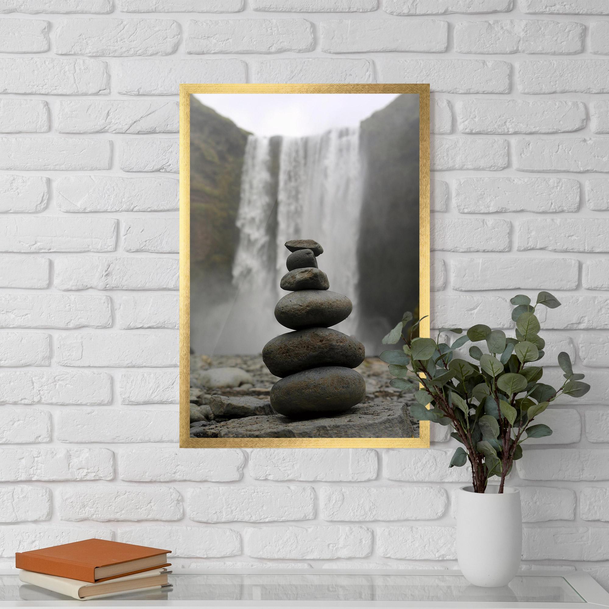 Poster Înrămat Balanced Rocks Waterfall mockup 5