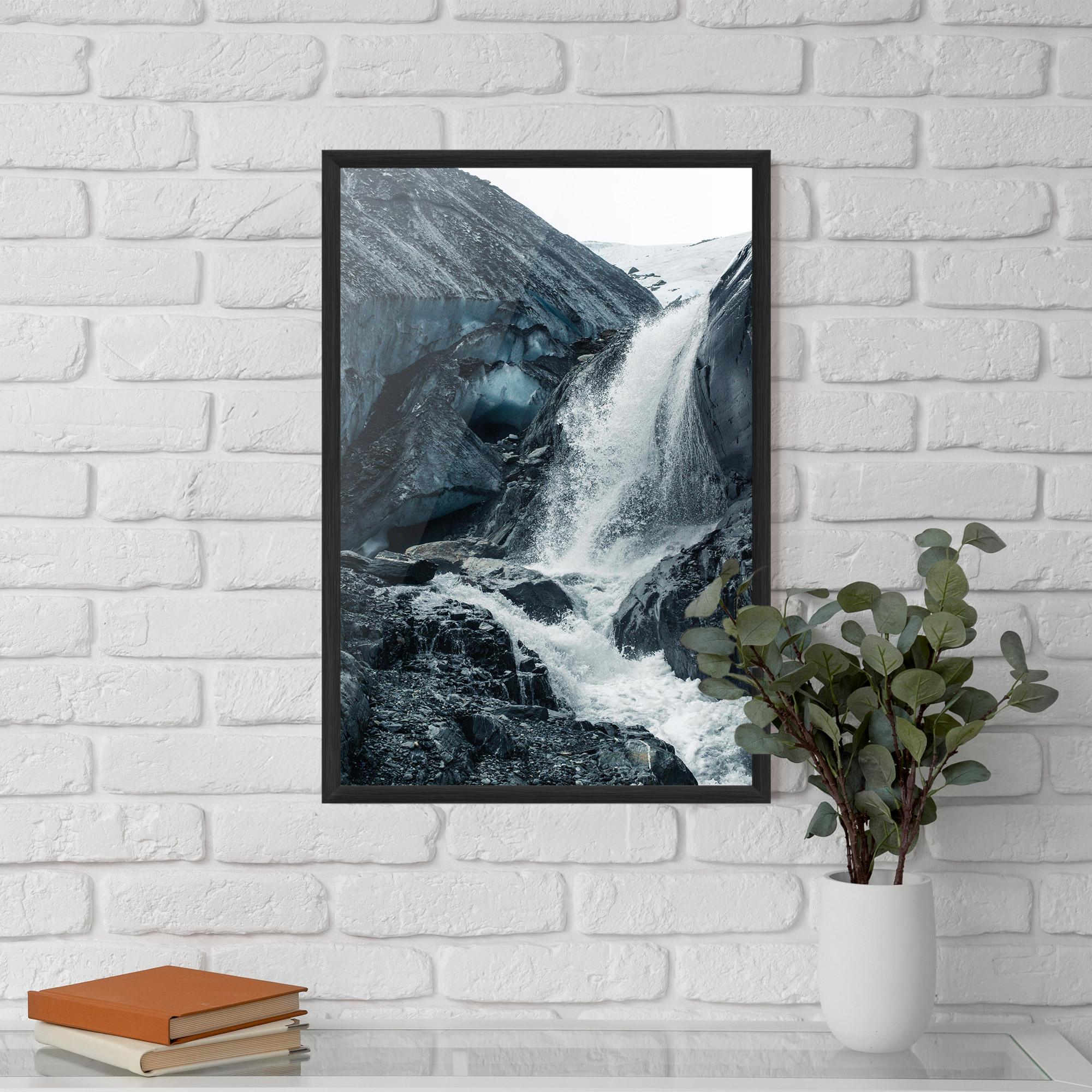 Poster Înrămat Blue Rocks Waterfall mockup 5