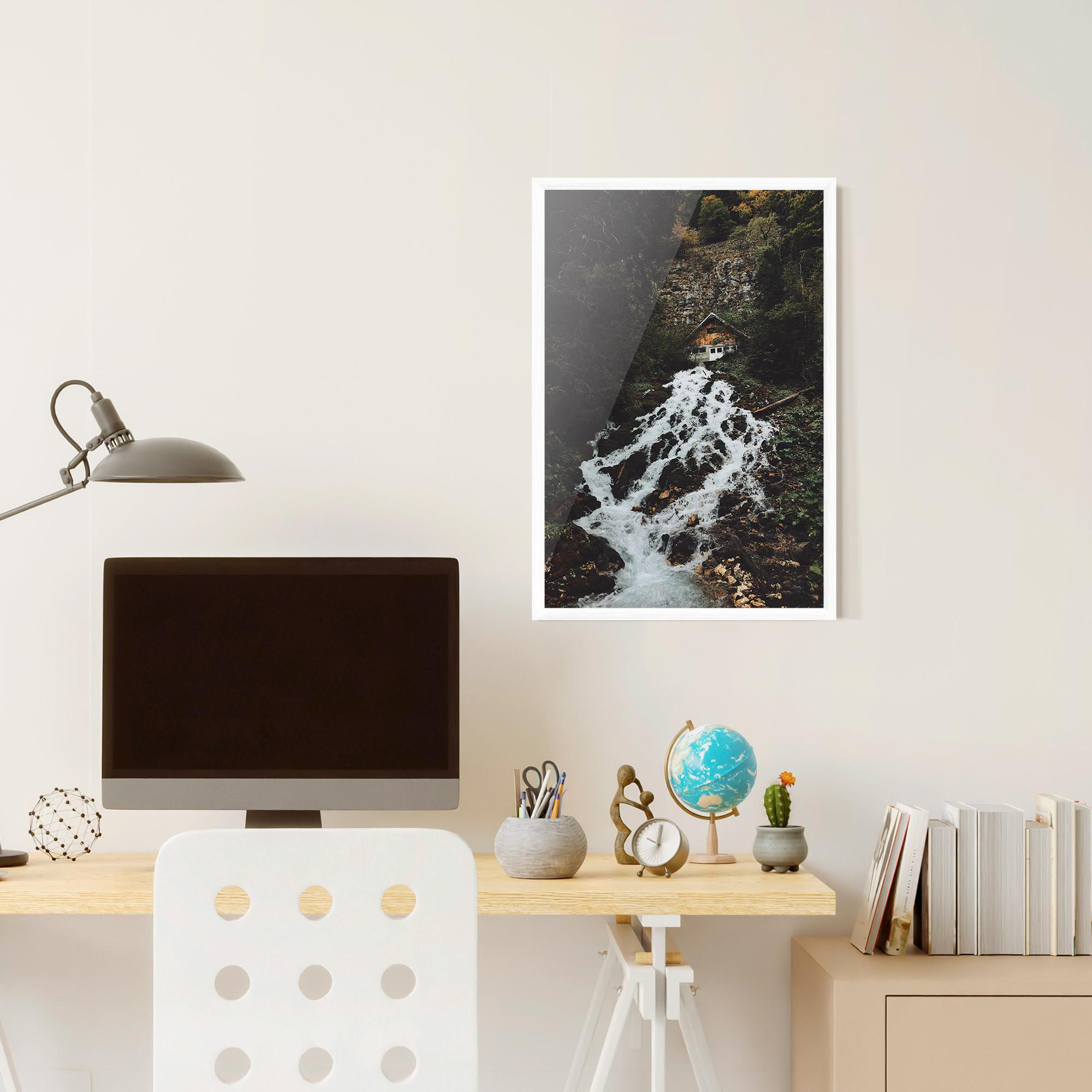 Poster Înrămat Waterfall From Home mockup 6