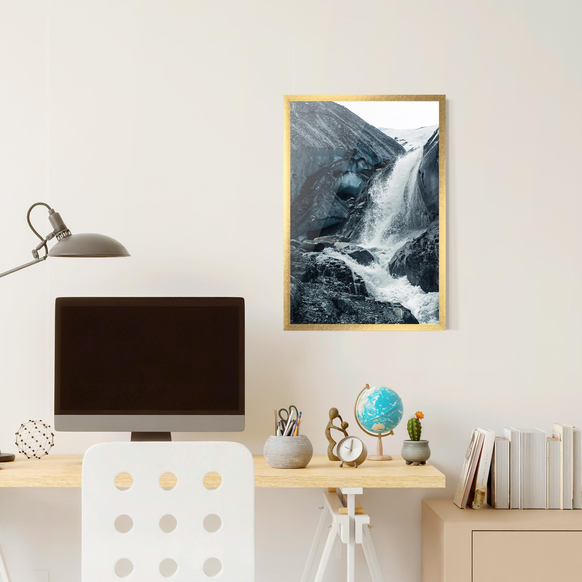 Poster Înrămat Blue Rocks Waterfall mockup 6