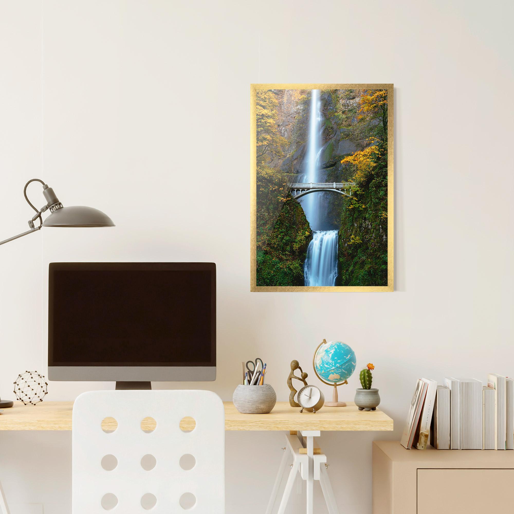 Poster Înrămat Yellow Leaves Bridge mockup 6