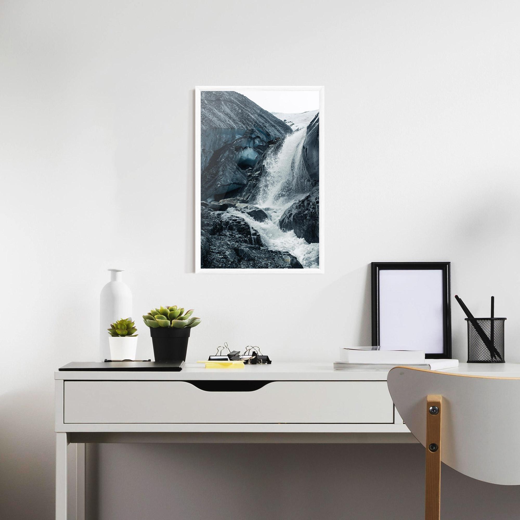 Poster Înrămat Blue Rocks Waterfall mockup 7