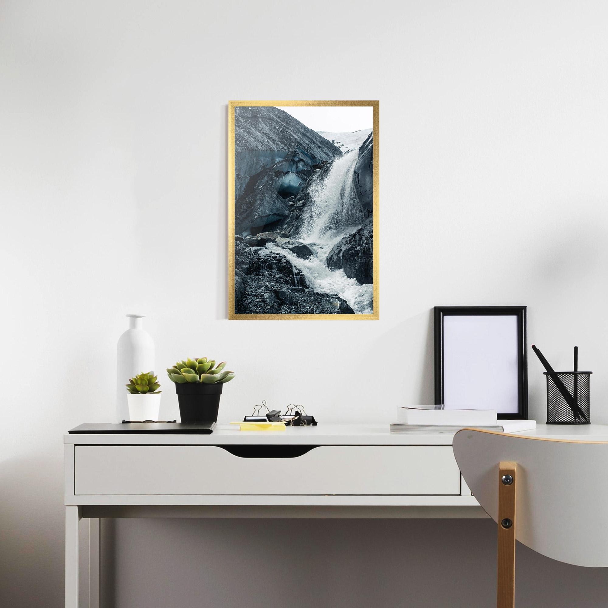 Poster Înrămat Blue Rocks Waterfall mockup 7