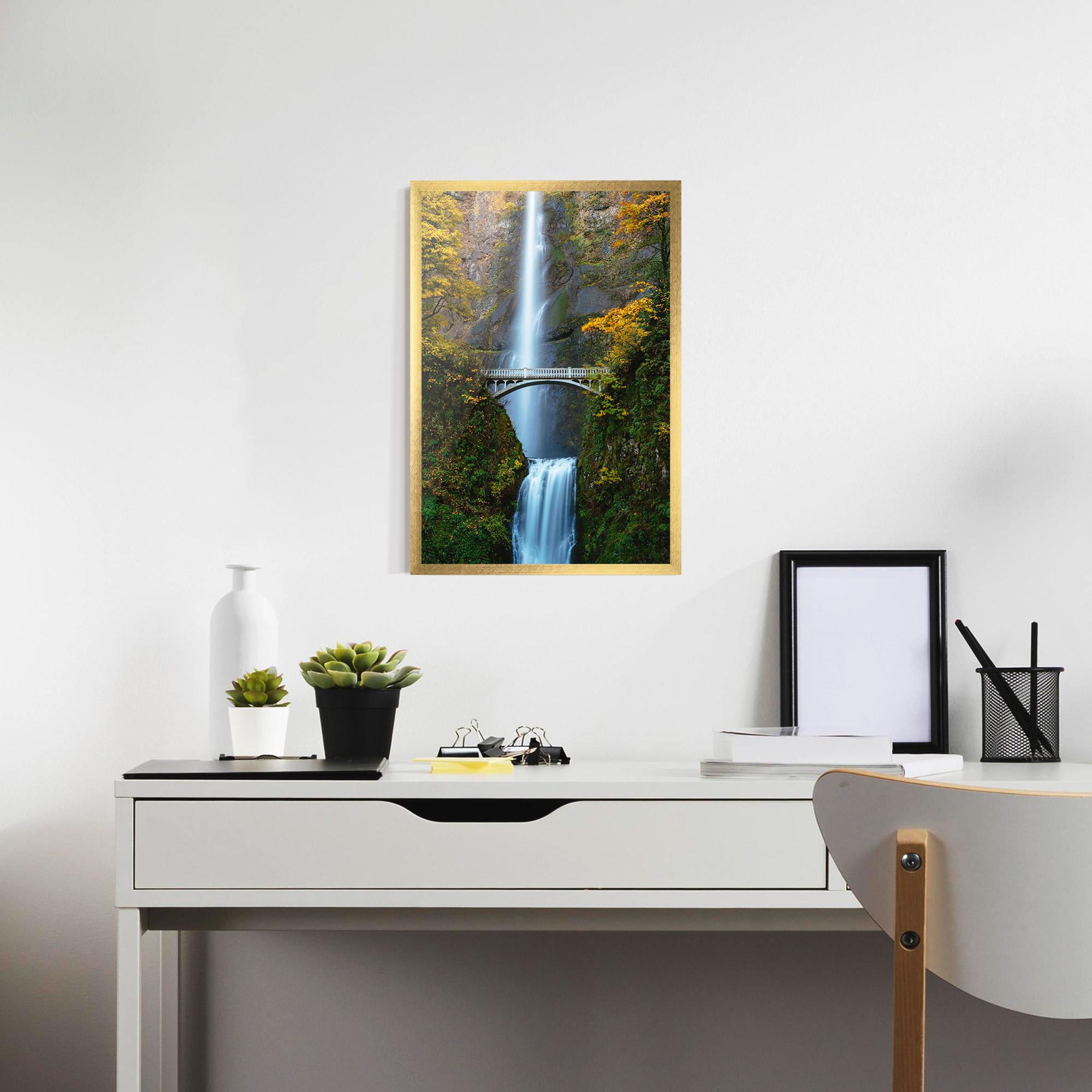 Poster Înrămat Yellow Leaves Bridge mockup 7