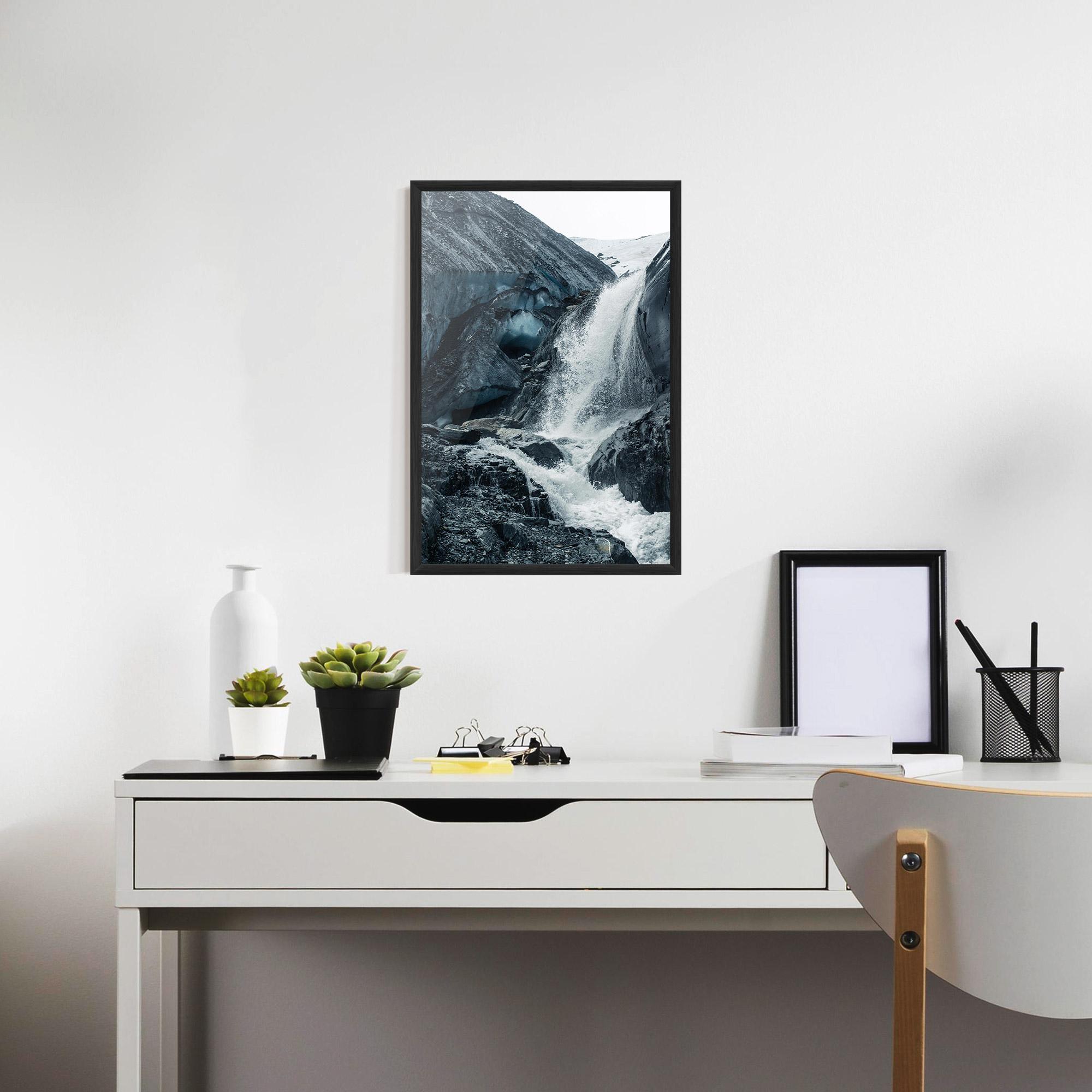 Poster Înrămat Blue Rocks Waterfall mockup 7