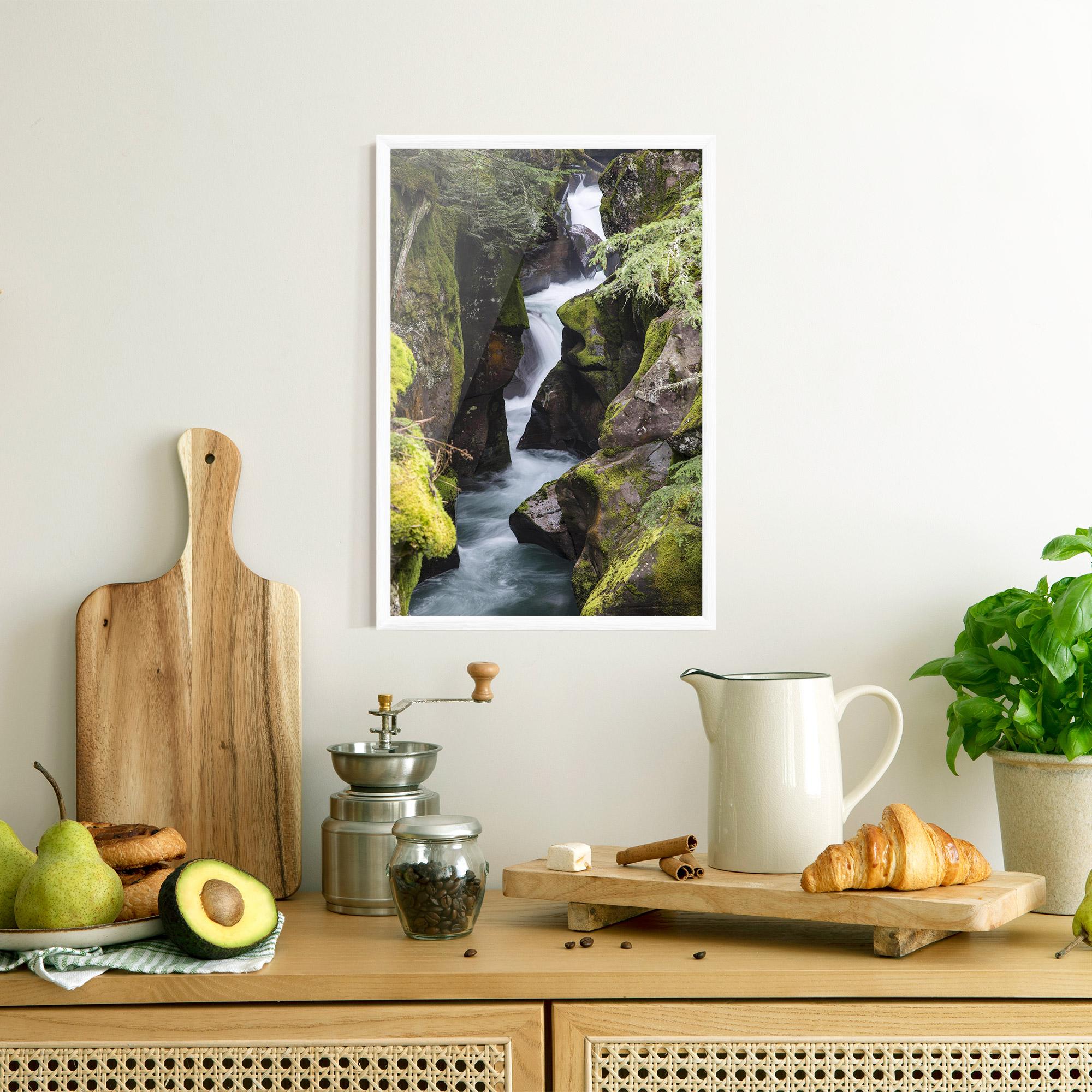 Poster Înrămat Water Falling Forest mockup 8