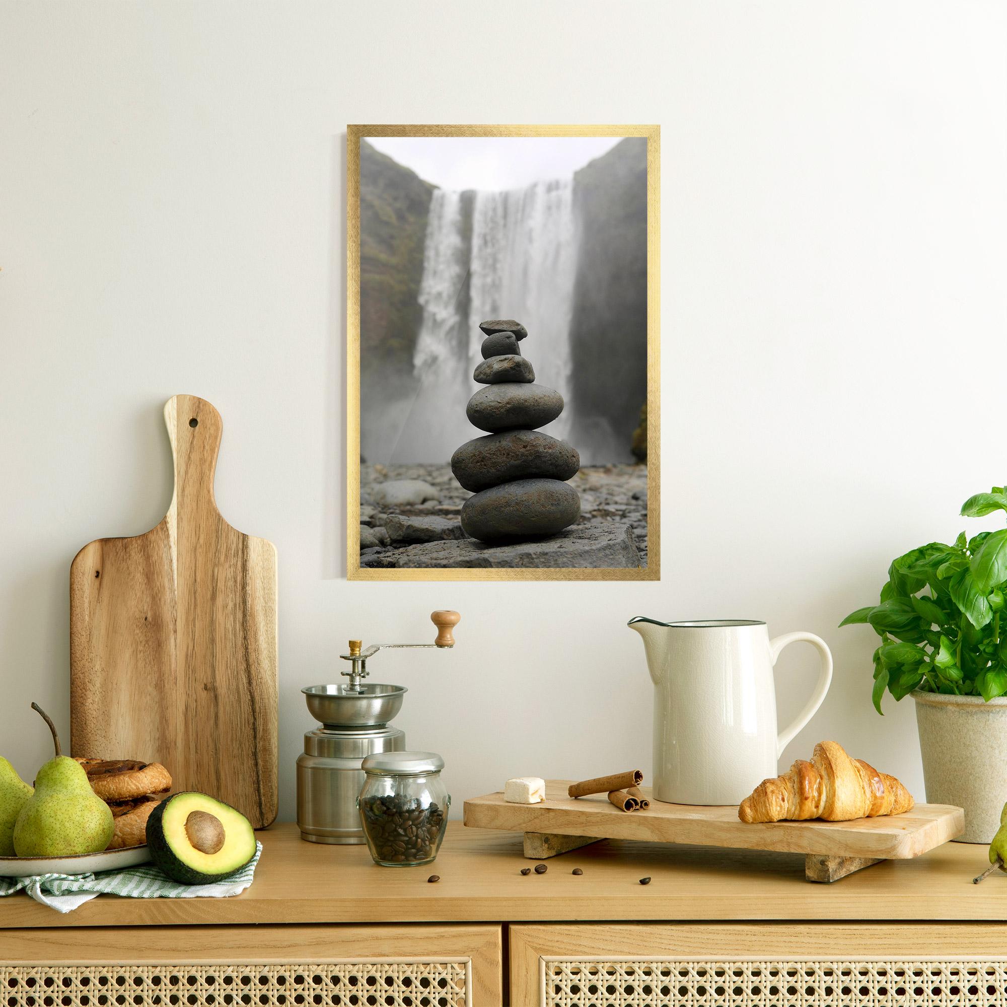 Poster Înrămat Balanced Rocks Waterfall mockup 8