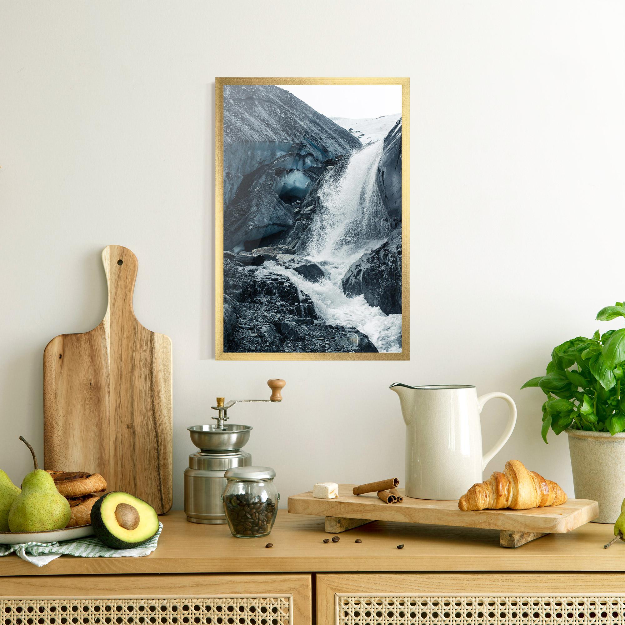 Poster Înrămat Blue Rocks Waterfall mockup 8