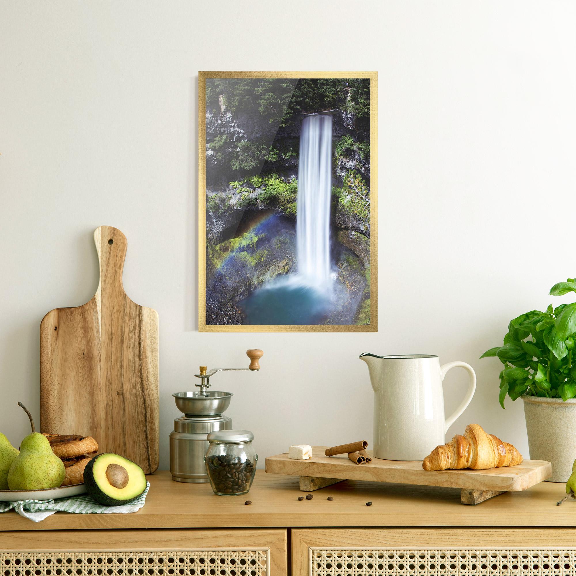 Poster Înrămat Pretty Rainbow Waterfall mockup 8