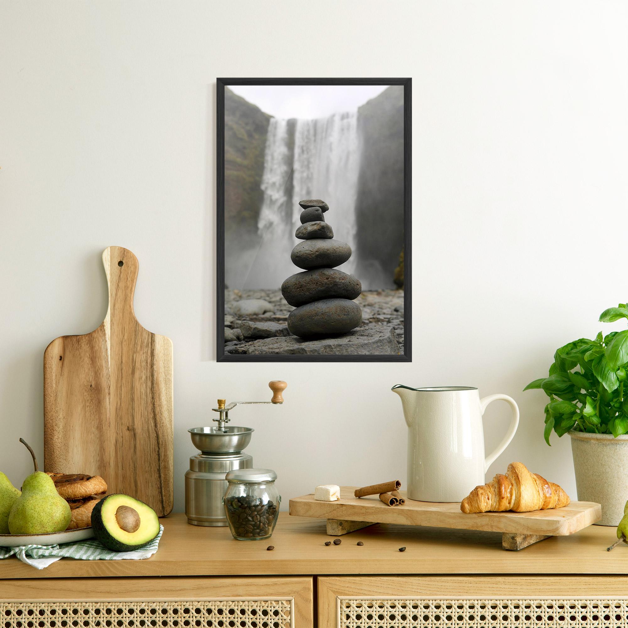 Poster Înrămat Balanced Rocks Waterfall mockup 8