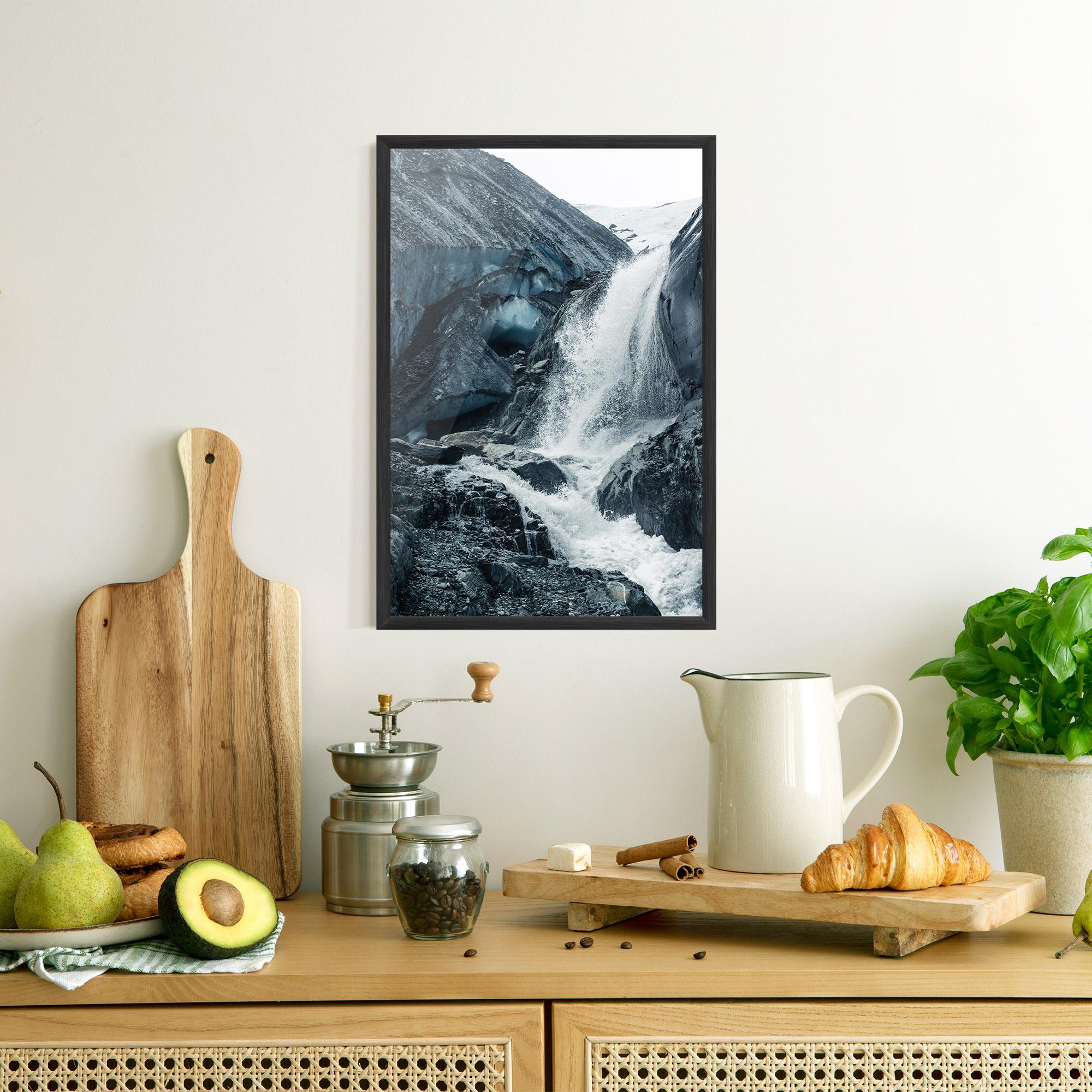Poster Înrămat Blue Rocks Waterfall mockup 8