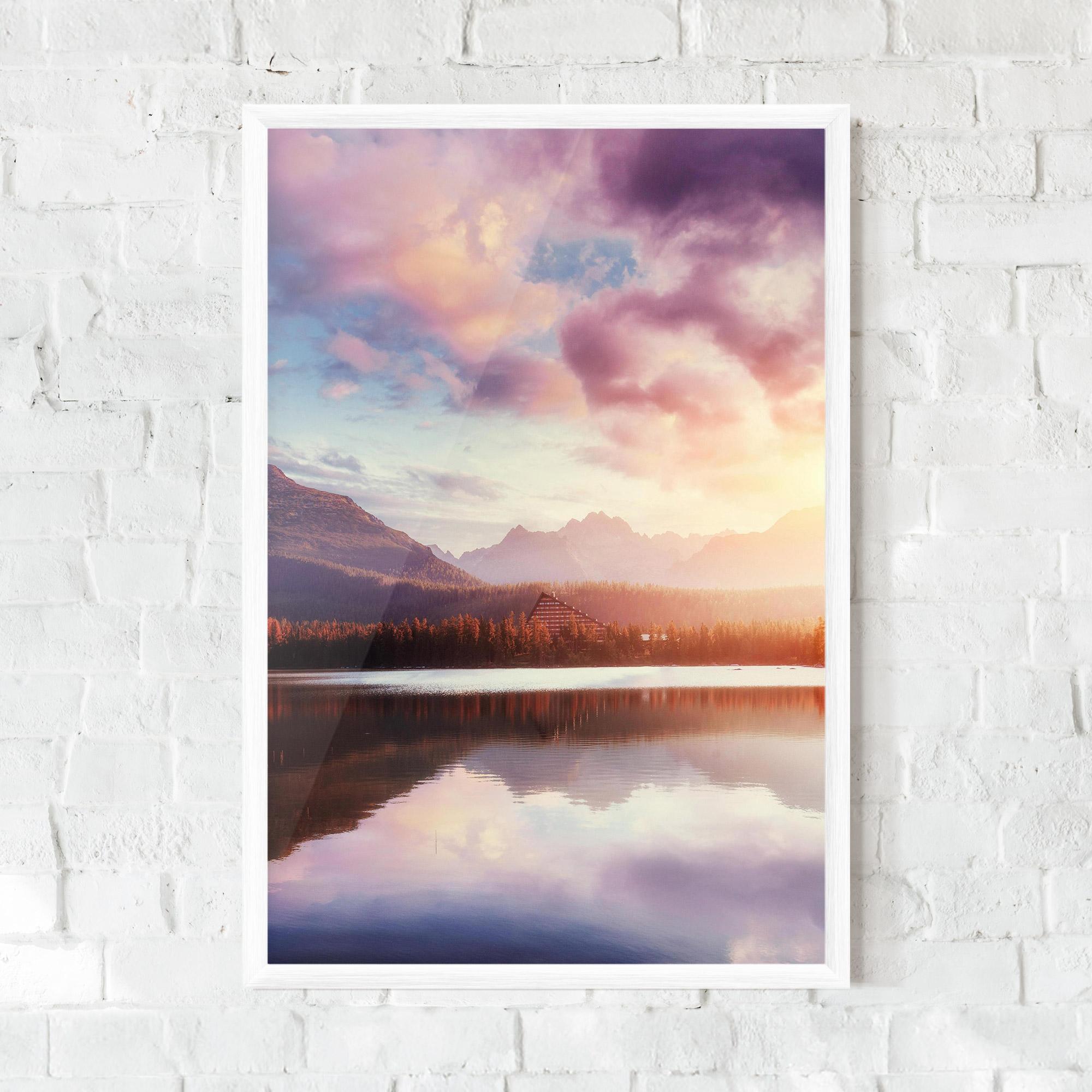 Poster Înrămat Orange Lake Light mockup 0