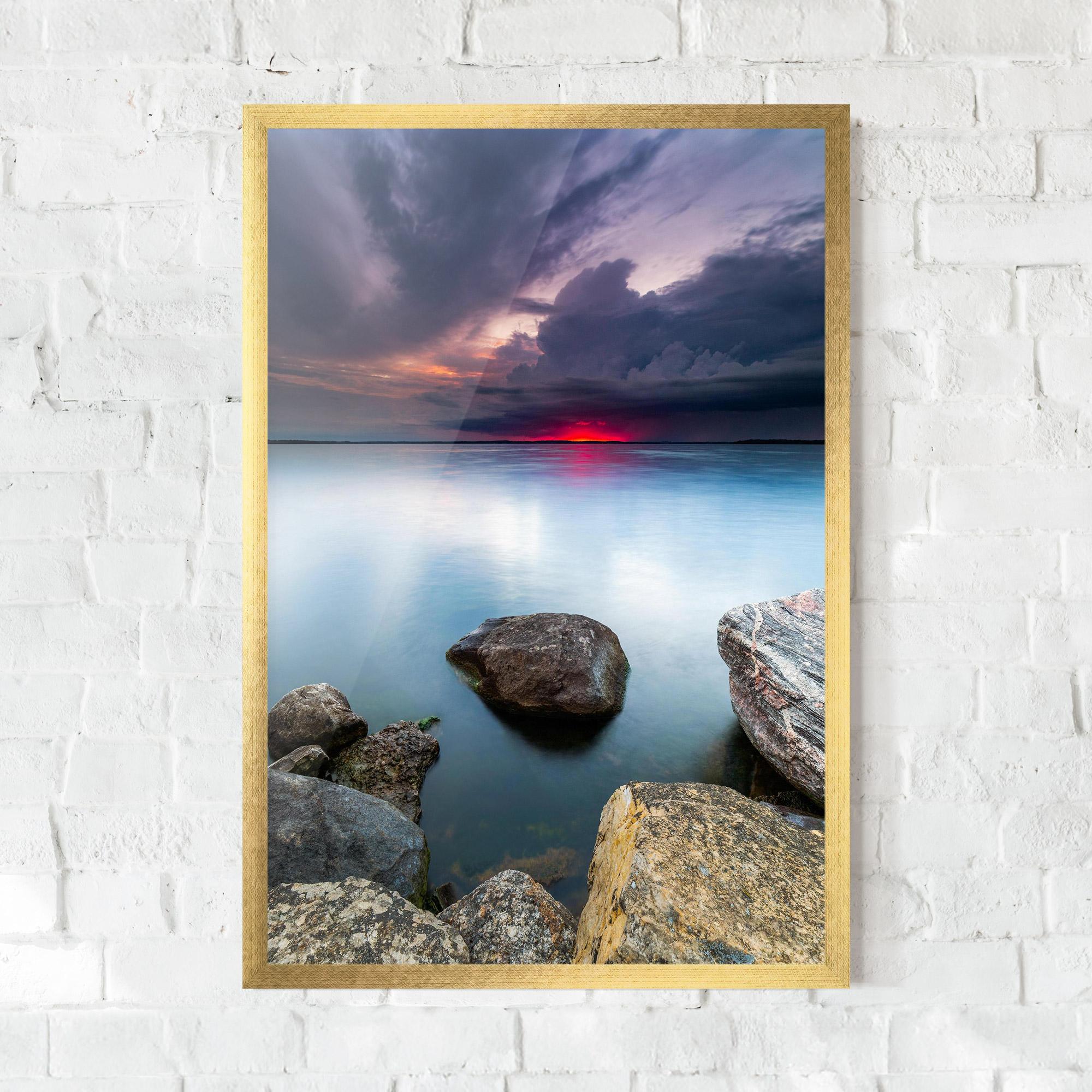 Poster Înrămat Lake Sunset mockup 0