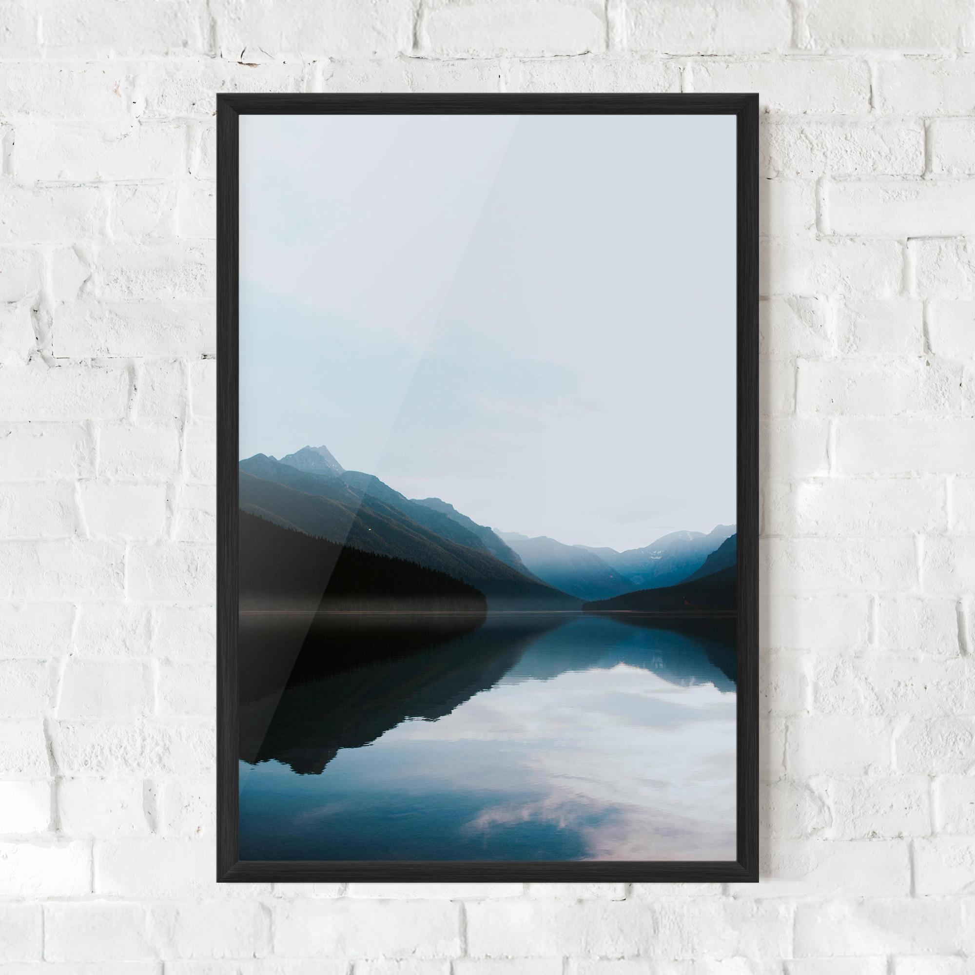 Poster Înrămat Foggy Blue Light mockup 0