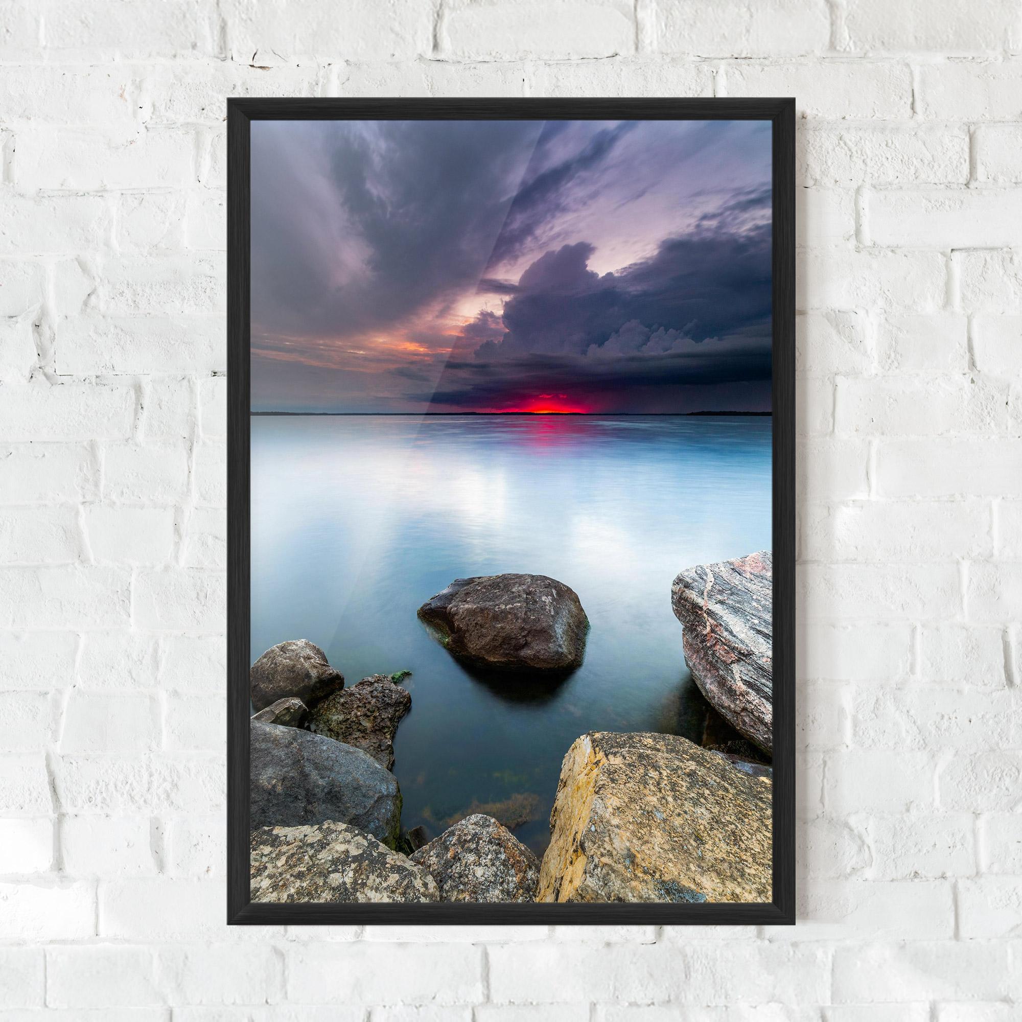 Poster Înrămat Lake Sunset mockup 0