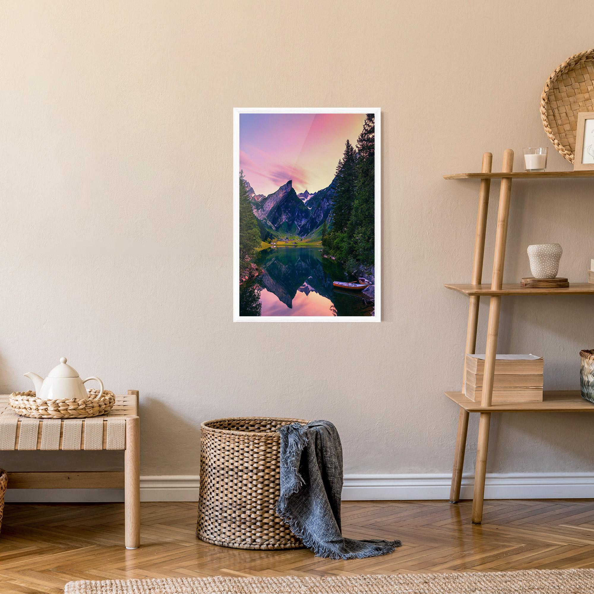 Poster Înrămat Purple Sunset Lake mockup 9