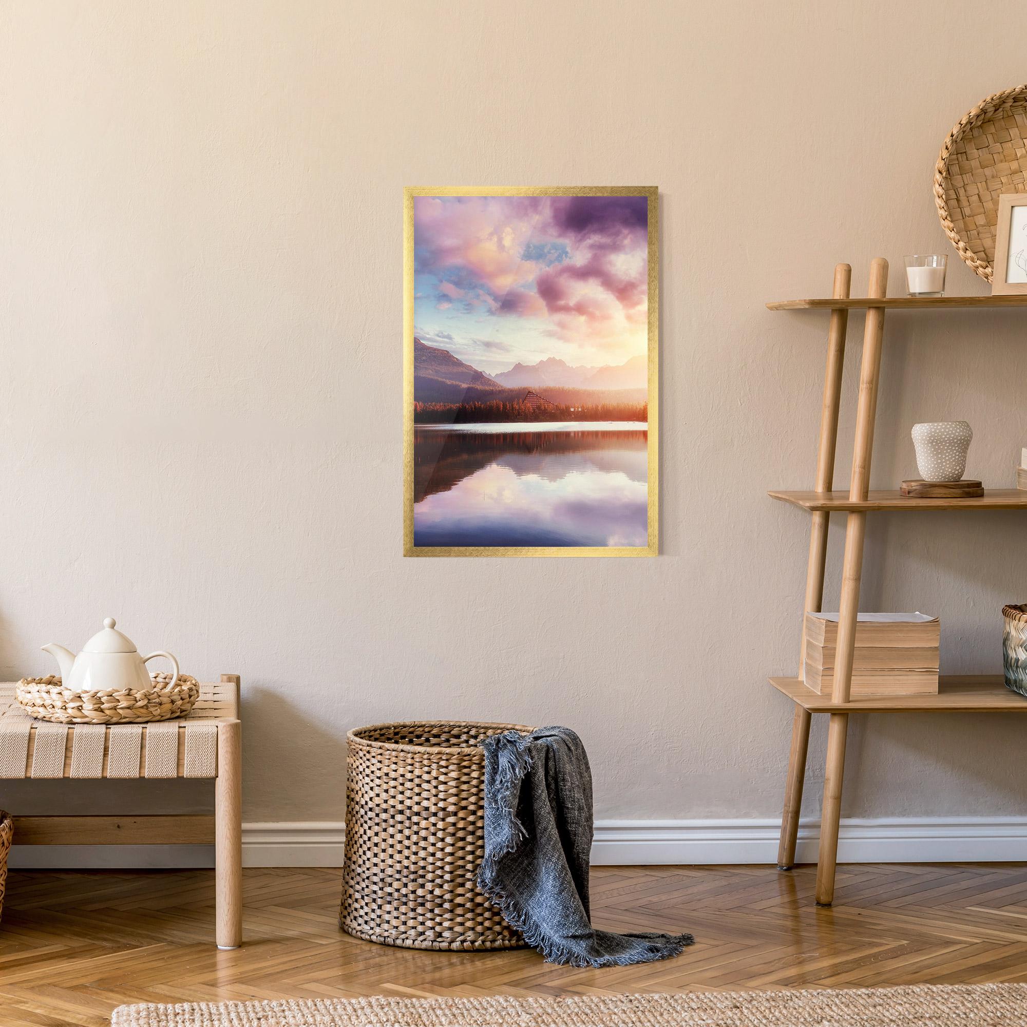 Poster Înrămat Orange Lake Light mockup 9